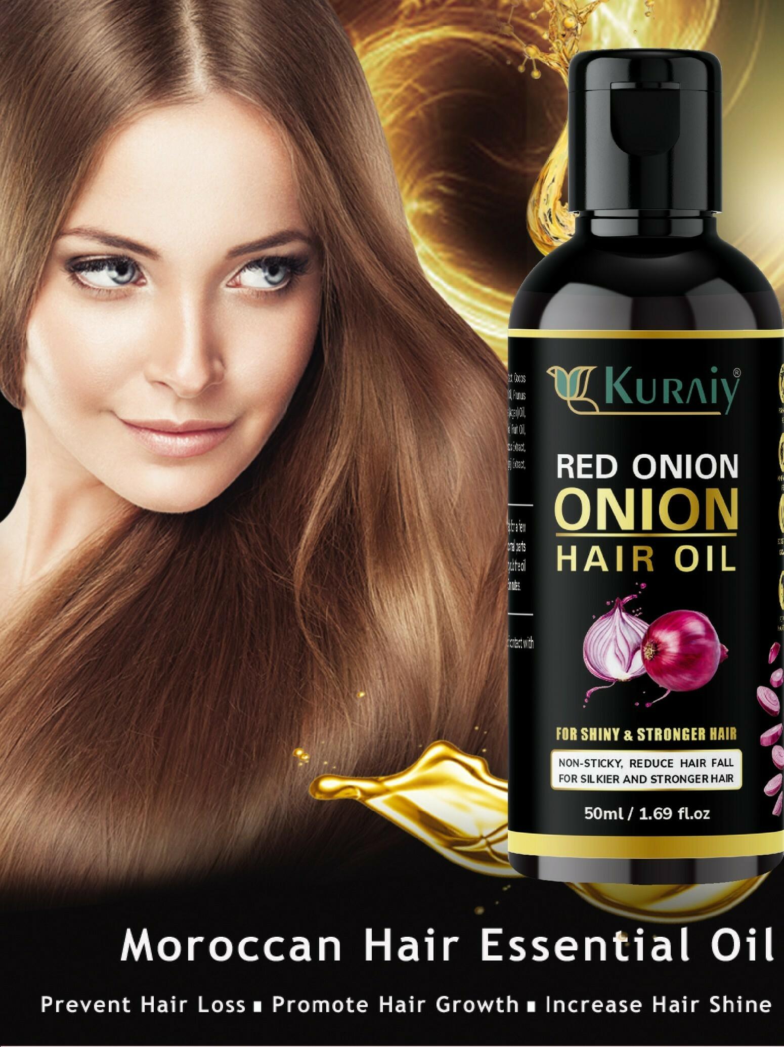 KURAIY Red ONION OIL Anti Hair Fall Treatment Hair Growth Essence Oil Scalp  Massage Moisturizing Thick Hair Nutrition Spray 50 ML - JioMart