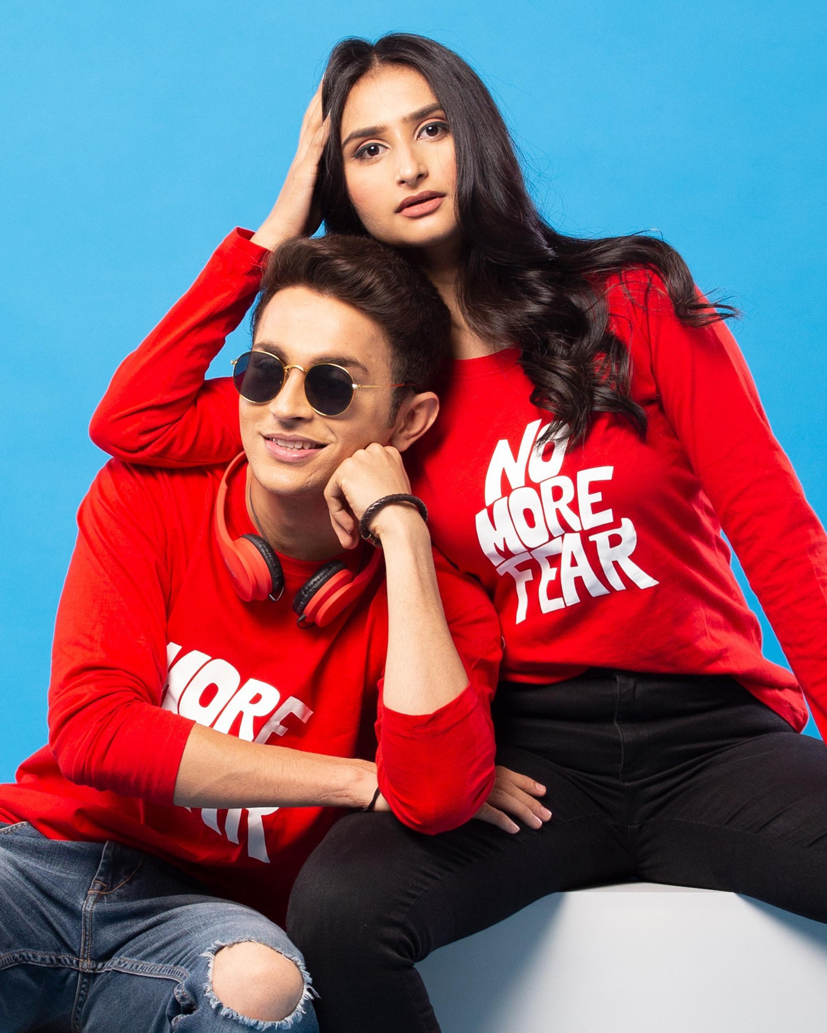 Buy Lappen Fashion Men And Women Red Typography Pure Cotton Pack