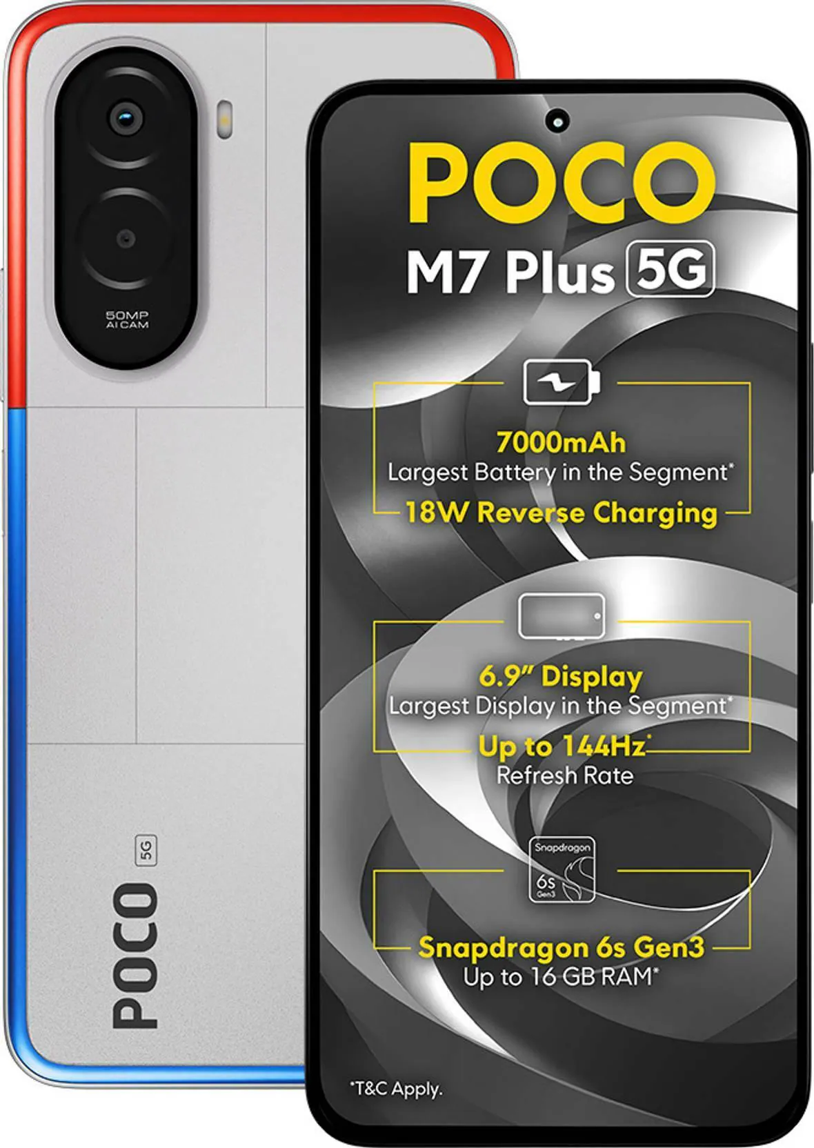 Buy POCO M7 Plus 5G, 6GB Ram, 128GB Storage, Chrome Silver