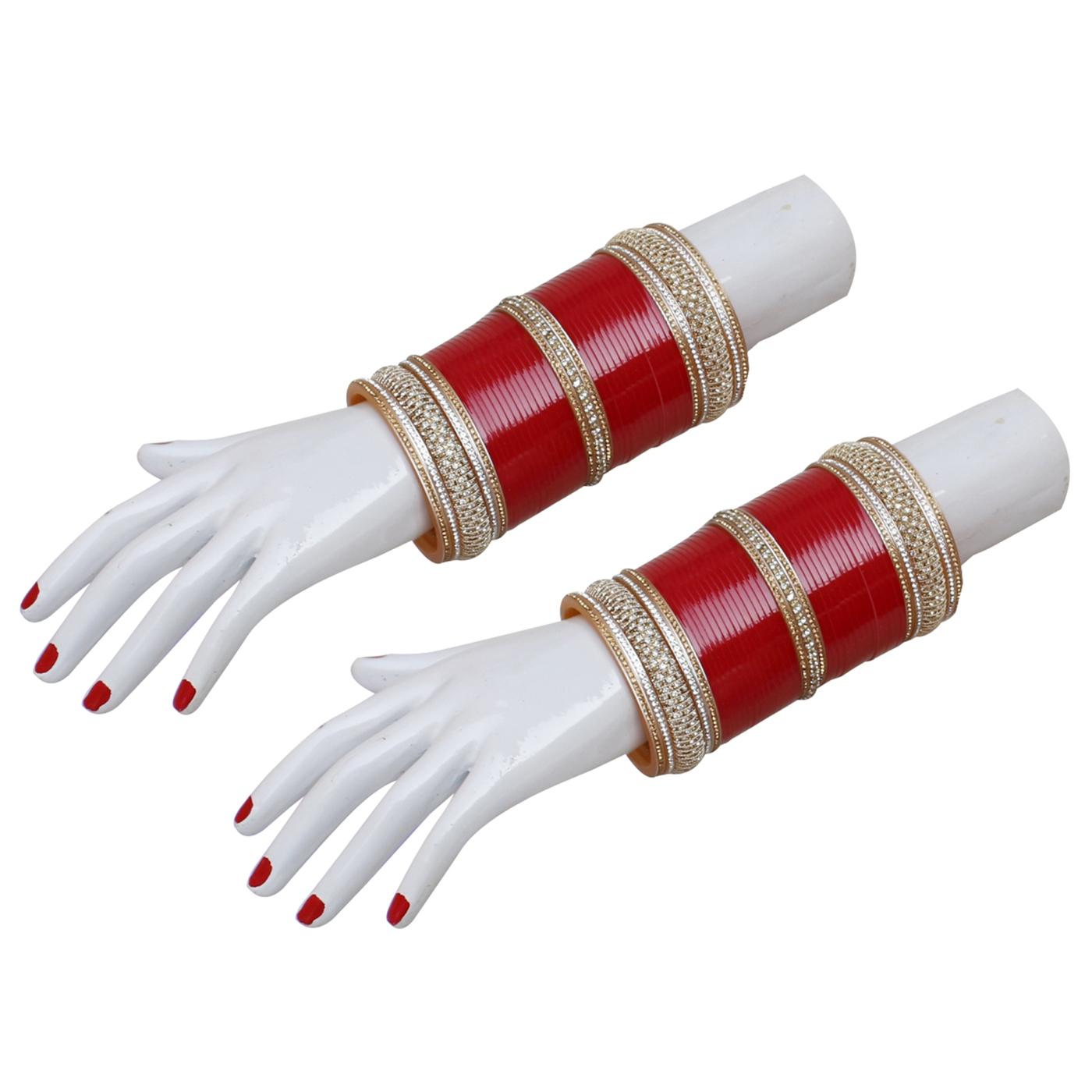 Buy Lucky Jewellery Red Designer Chura Bridal Wedding Punjabi