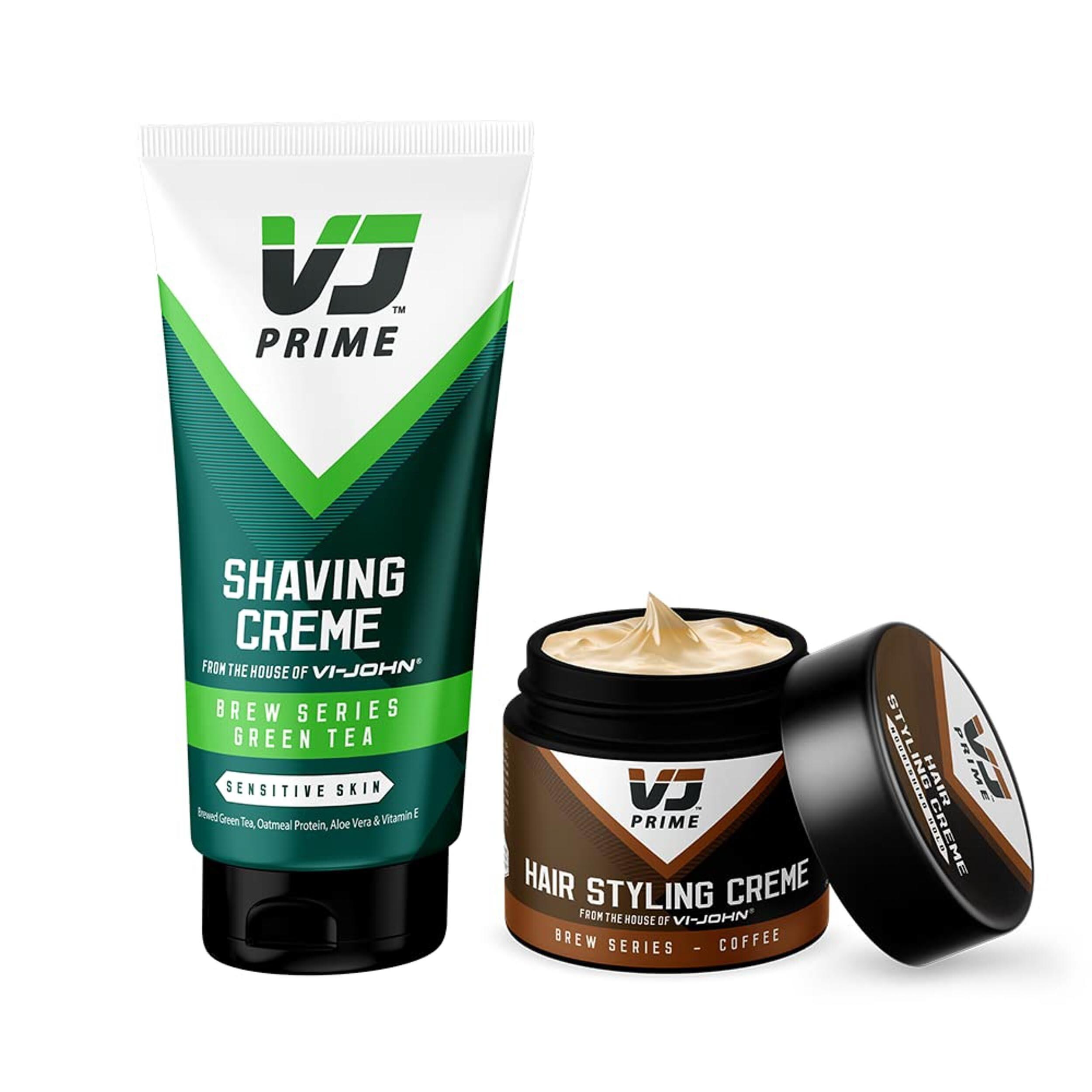 Vj Prime Combo Of Green Tea Shaving Creme(100g) And Coffee Hair Styling  Creme(100g) - JioMart