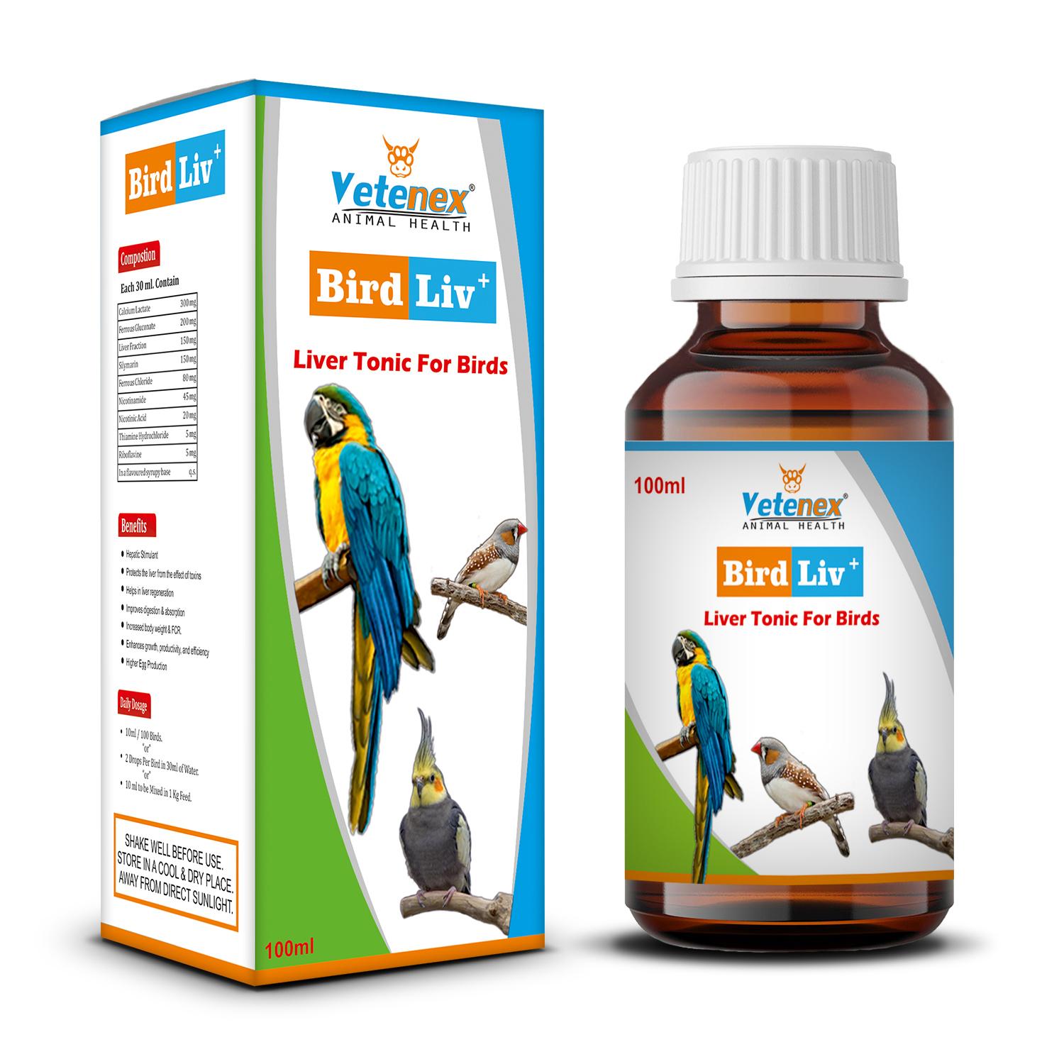 VETENEX Bird Liv Plus - Birds Liver Tonic, Liver Detox & Digestive  Supplement - 100 ML - JioMart
