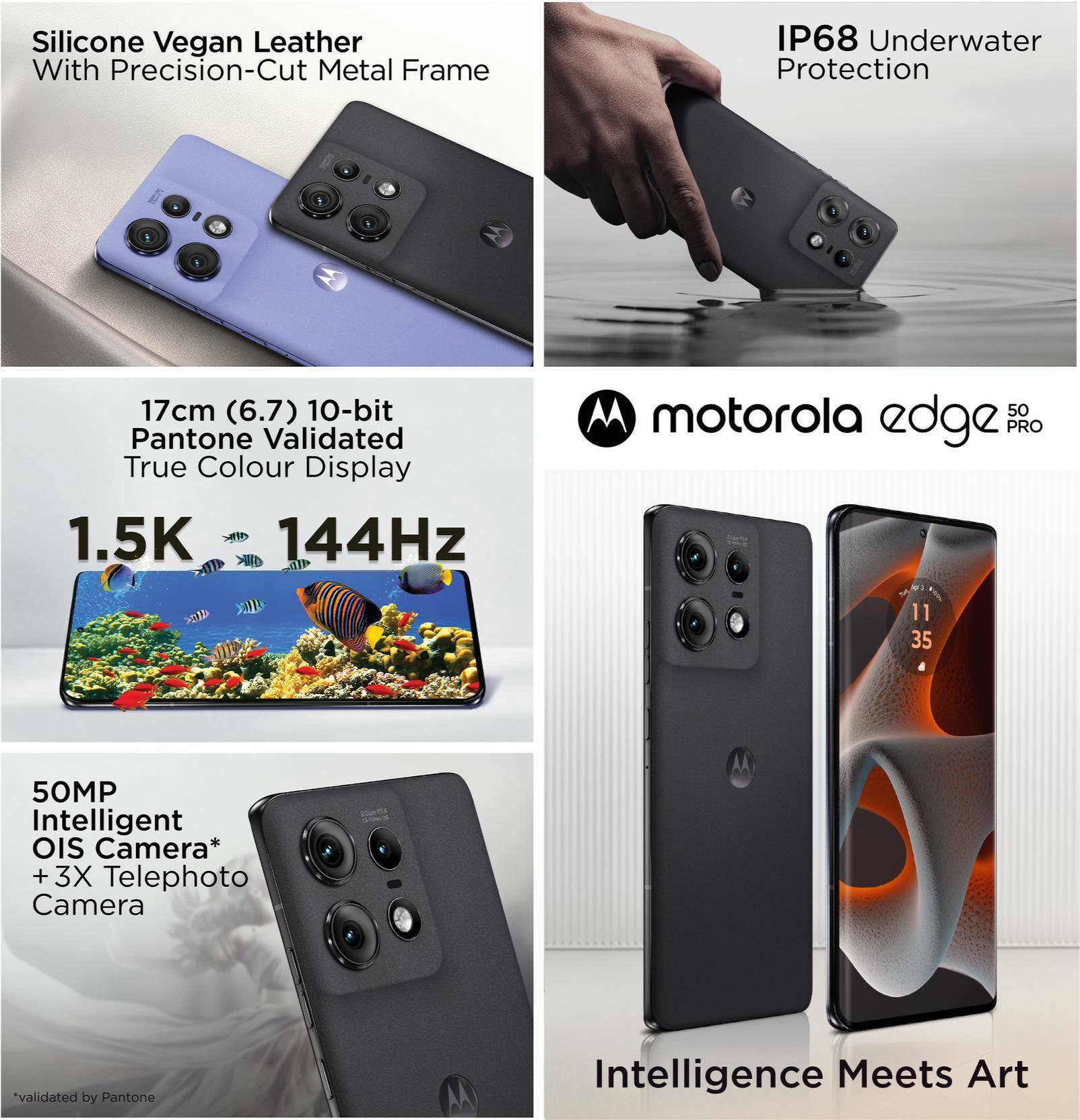 Buy MOTOROLA Edge 50 Pro, 12GB Ram, 256GB Storage, Black Beauty