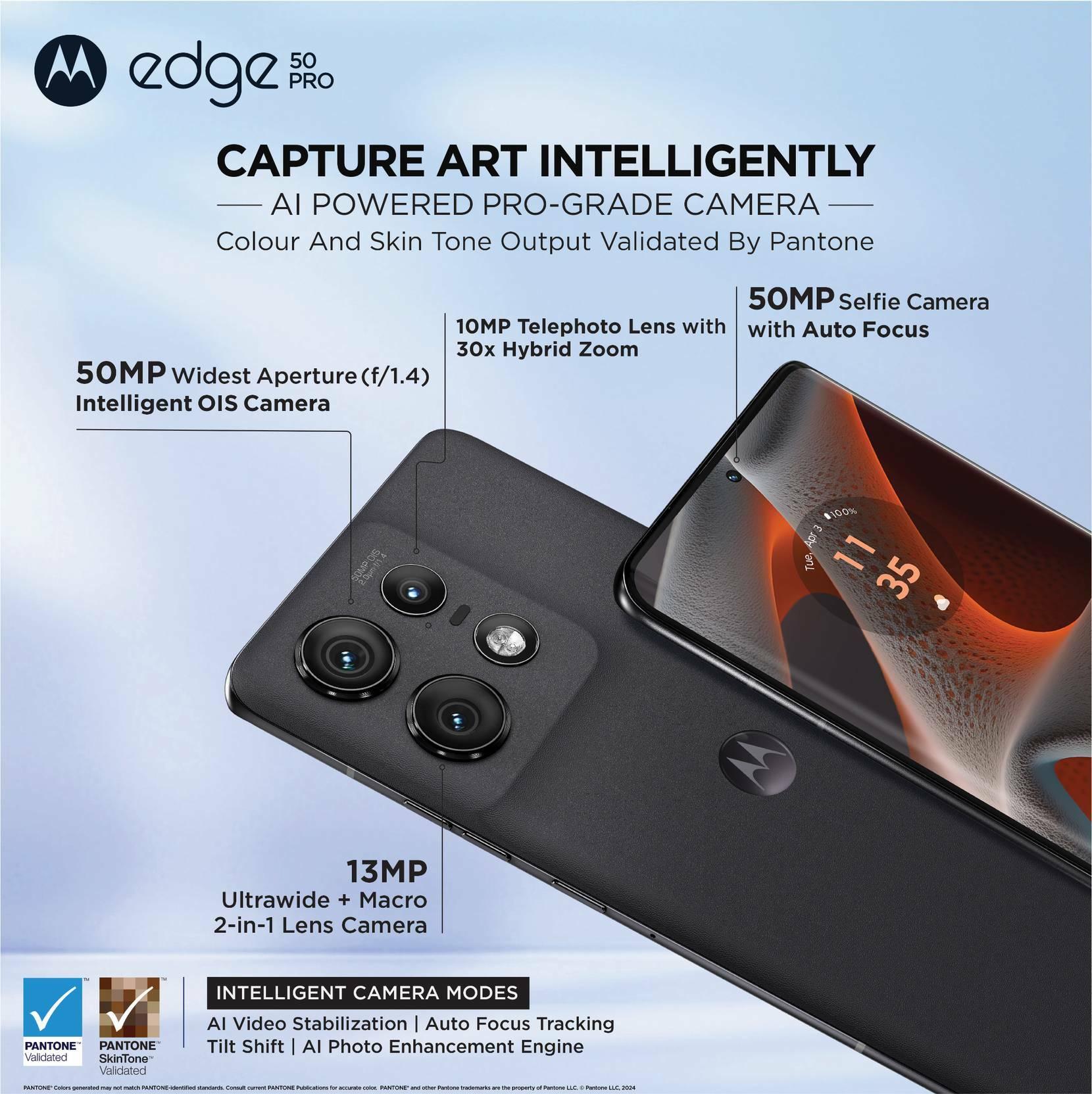 Buy MOTOROLA Edge 50 Pro, 12GB Ram, 256GB Storage, Black Beauty