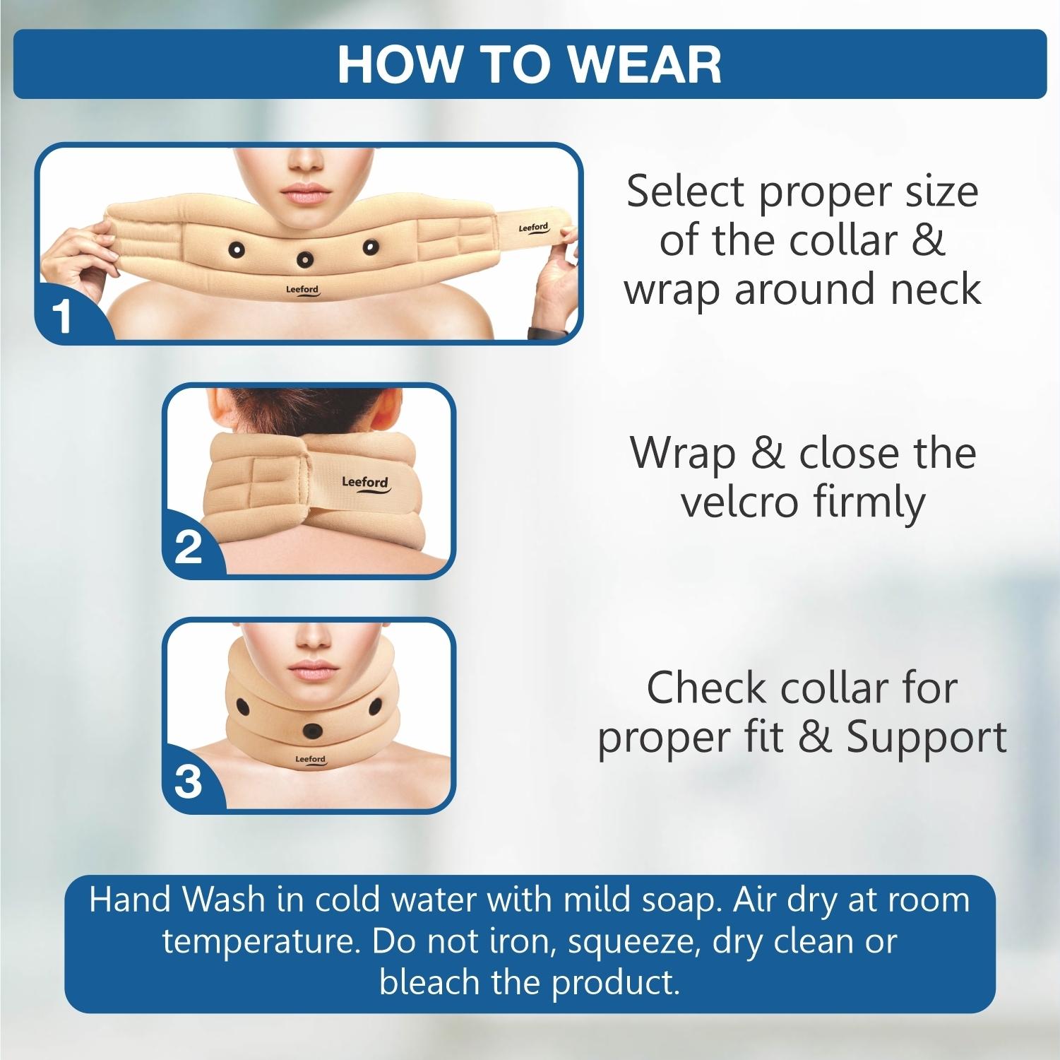 Buy Leeford Soft Cervical collar with valcro, neck brae for extra