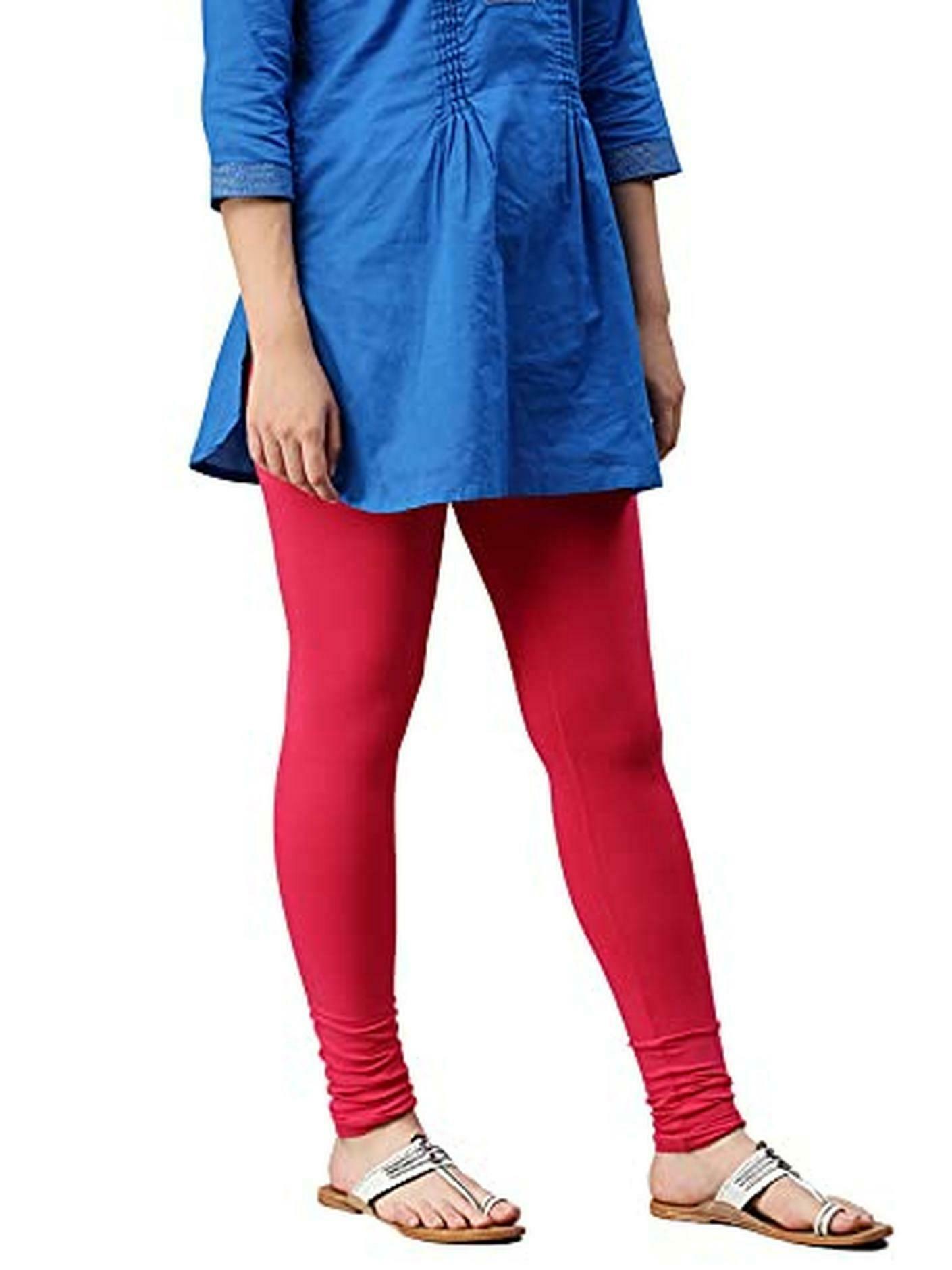 Buy De Moza Women Dark Coral Cotton Leggings - XL Online at Best