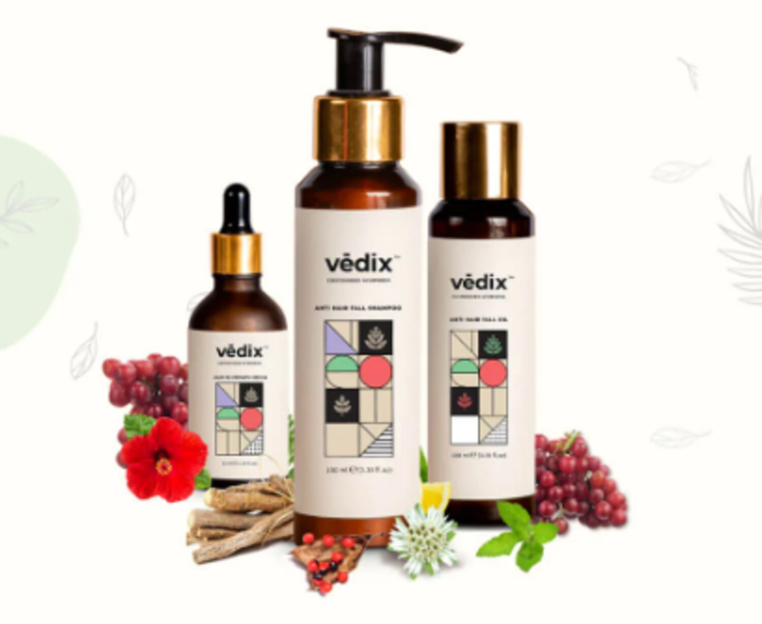 vedix ayurvedic shampoo oil and serum hair care combo pack - JioMart