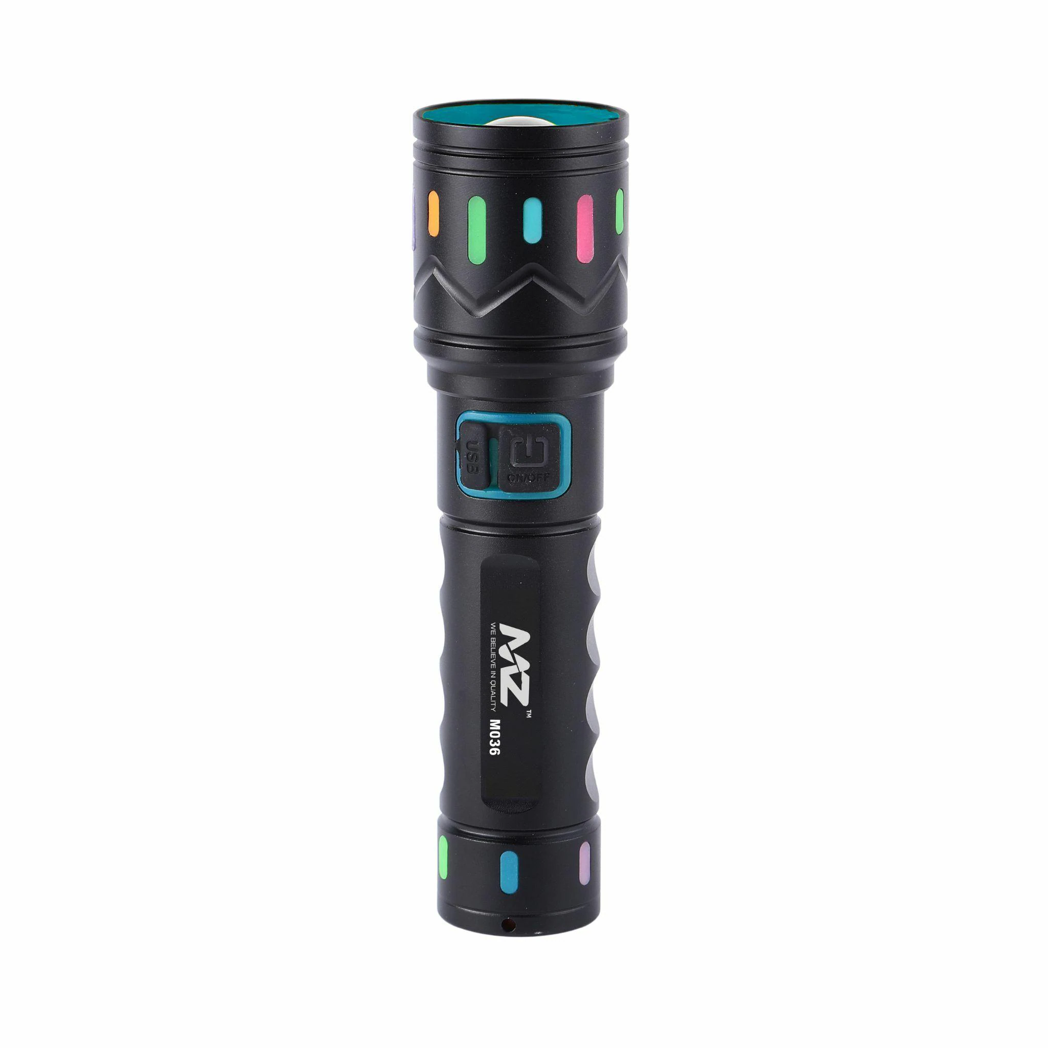 m-mamu　0218 MZ M934 (Rechargeable LED Metal Torch) Zoomable 100 with 4 Modes
