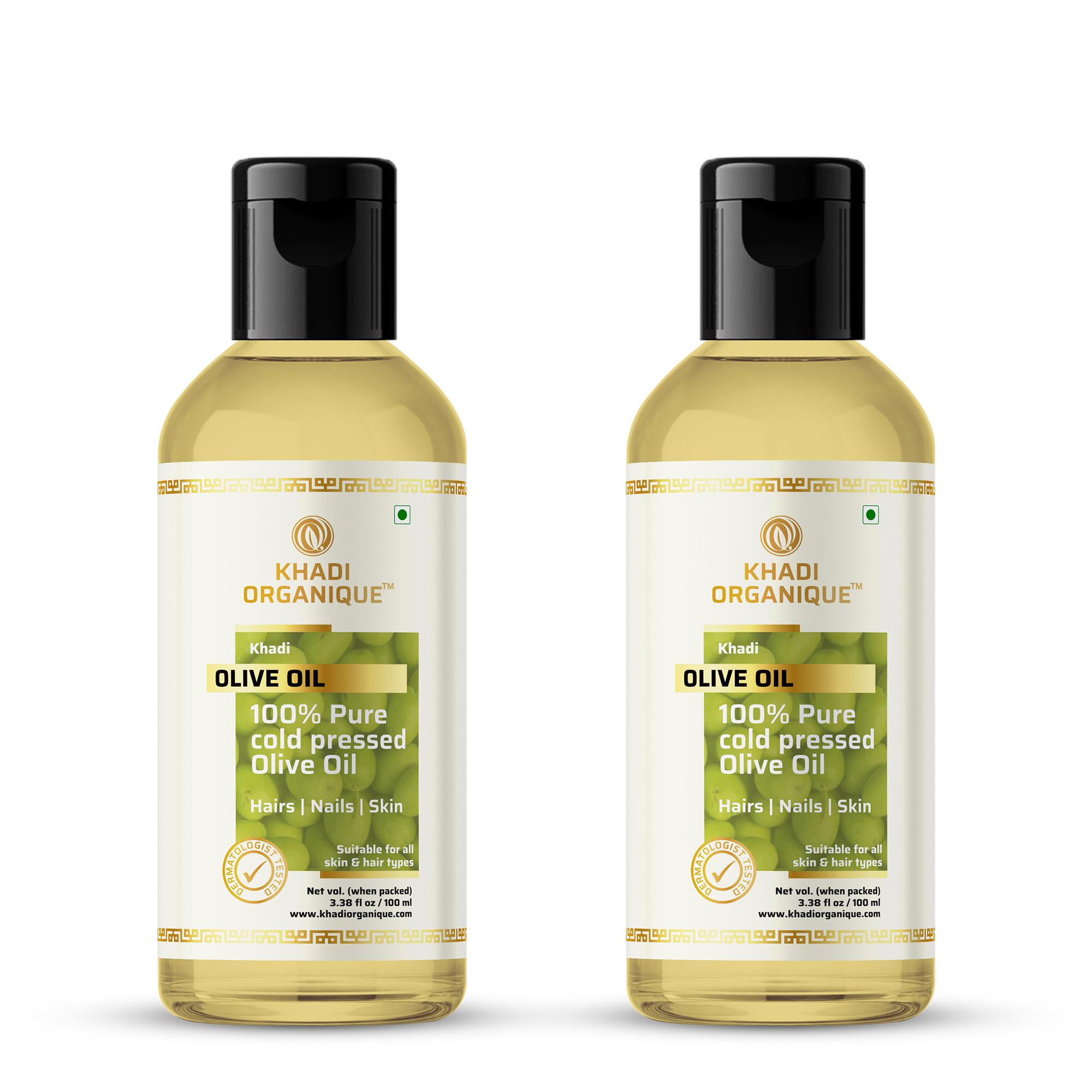 Khadi Organique Olive Oil Best For Hair Growth & Glowing Skin (Pack of 2)  200 ml - JioMart
