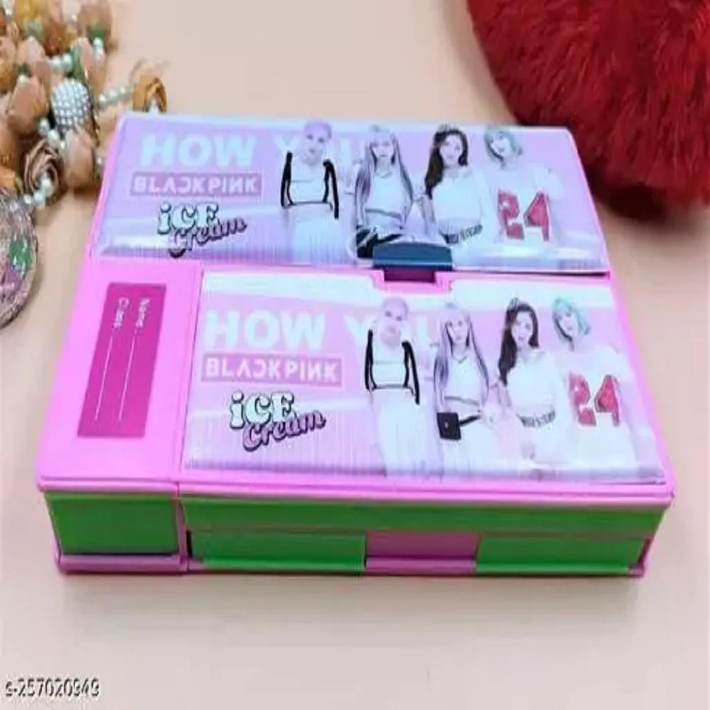 Buy Topgifties Black Pink Jumbo Geometry Pencil Box School