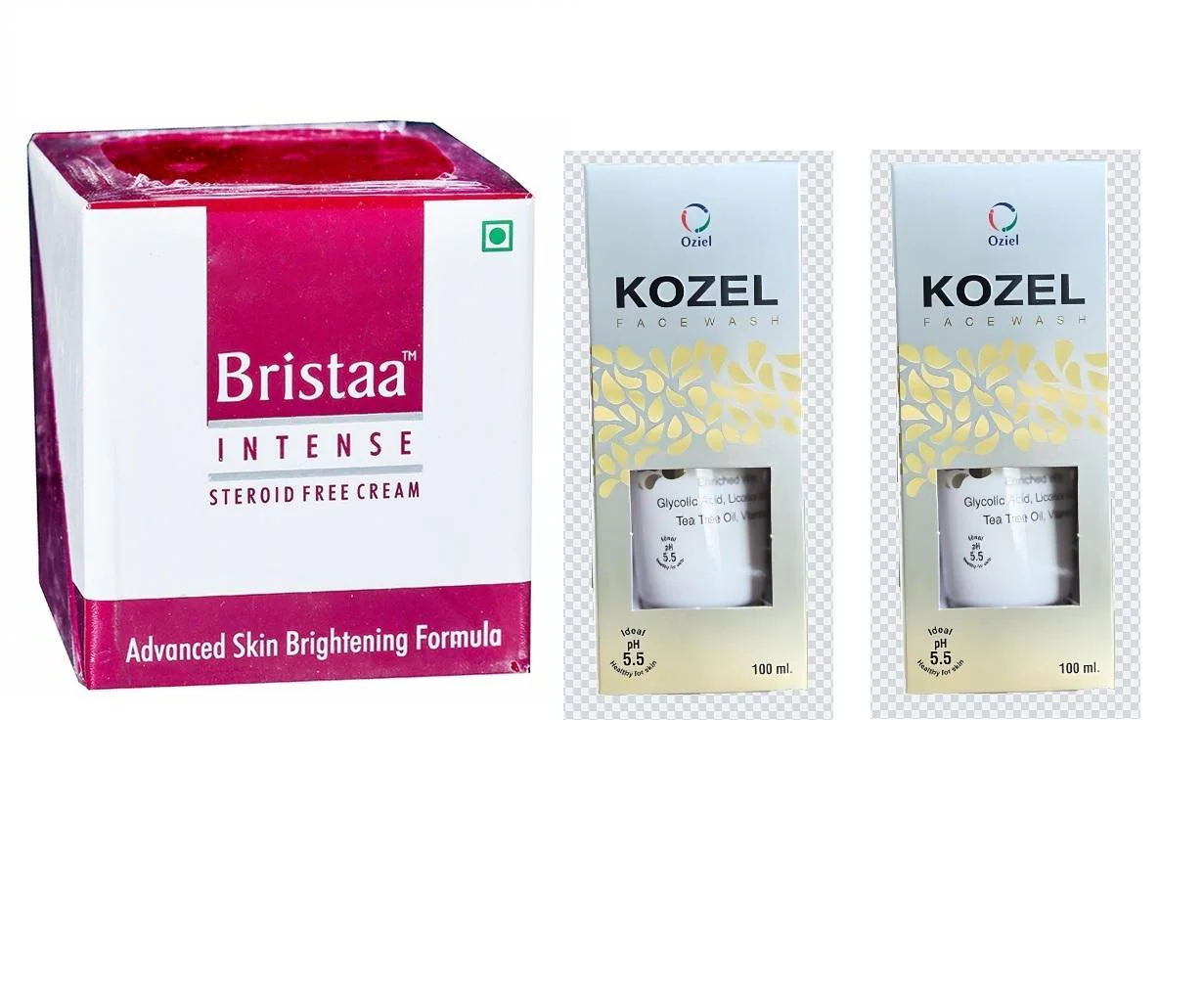 Buy FLAY KOZEL Face Wash - 100ml (Pack of 2) and Bristaa Intense
