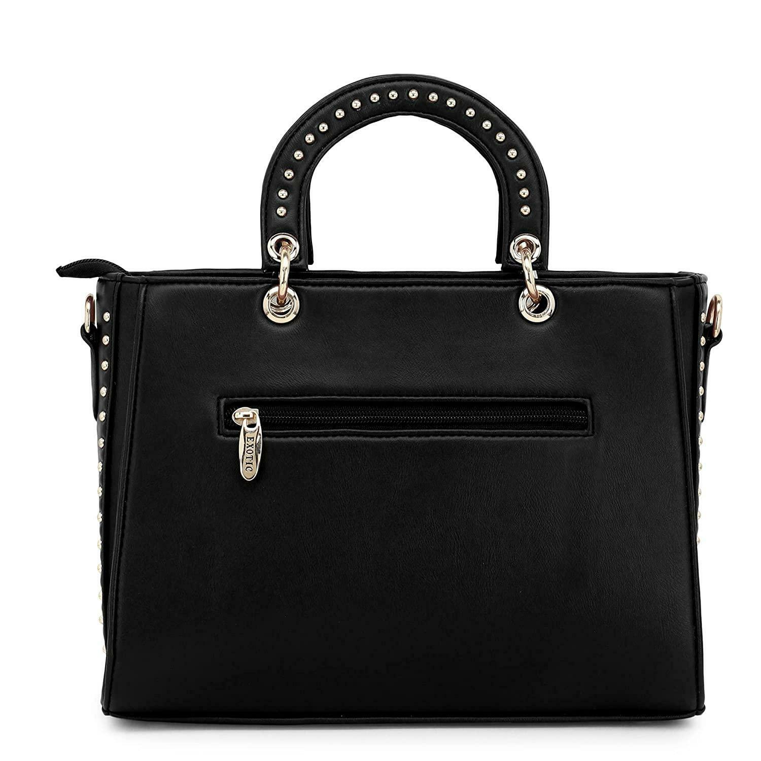 Buy Exotic Women Black Studded Hand Bag EXT78 Online at Best