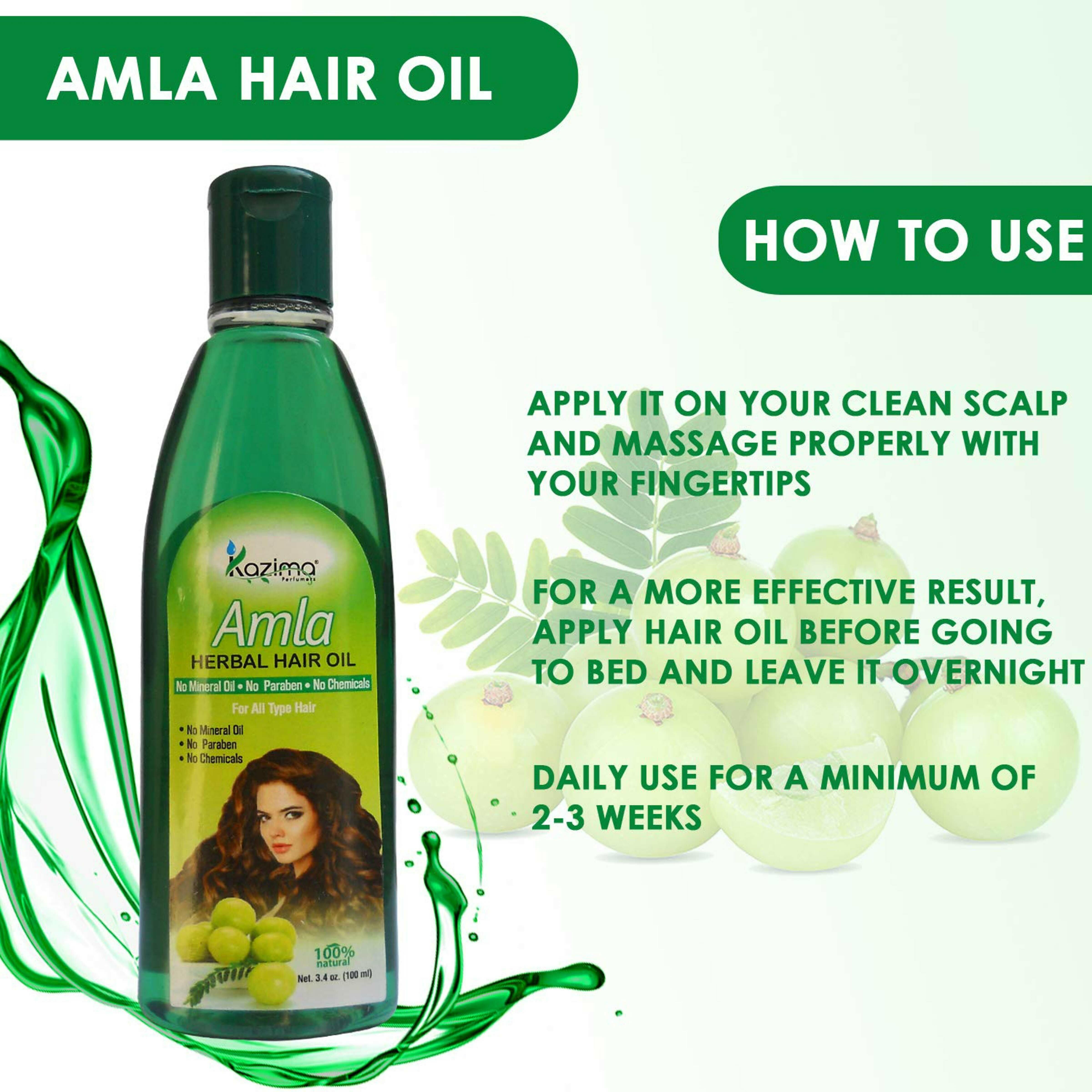 KAZIMA Amla Herbal Hair Oil Ideal For Hair Fall Repair Oil And Hair Fall  Control Each 100ml (Pack Of 3) - JioMart