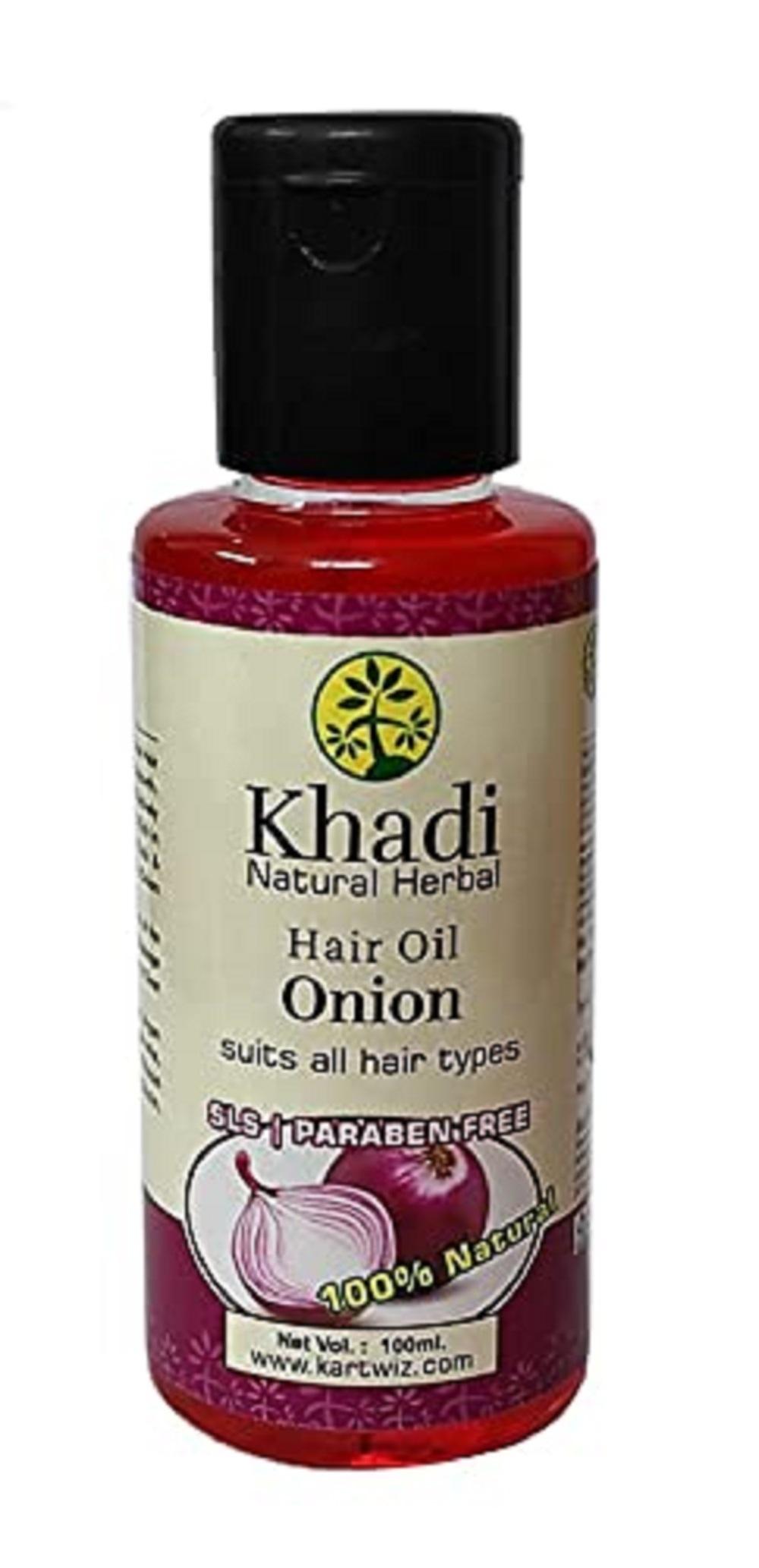 Khadi Natural Herbal Onion Hair Oil For Hair Growth & Hair Fall Control || Fight Dandruff||100ml Pack of 1 - JioMart