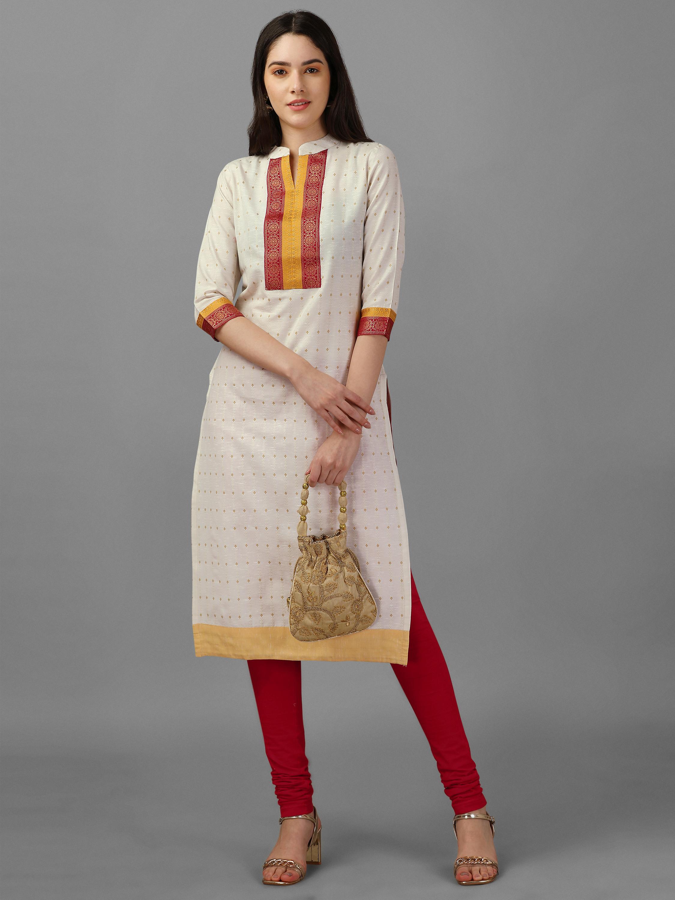 専用 Veritecoeur / cotton stand collar Buy PATISOL Off White Cotton Dobby Weave Stand Collar Neck 3/4th