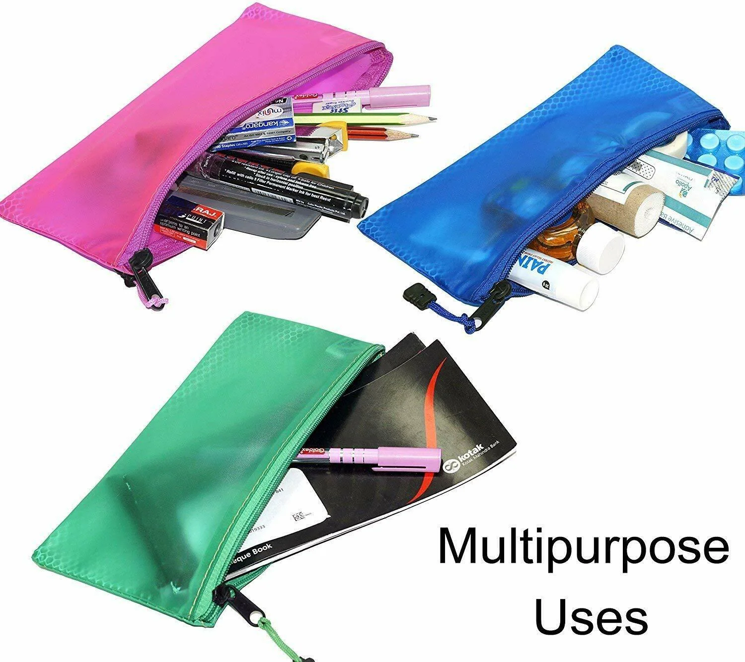 Buy TULMAN Mesh Zippered Pencil Pen Stationary Case Travel