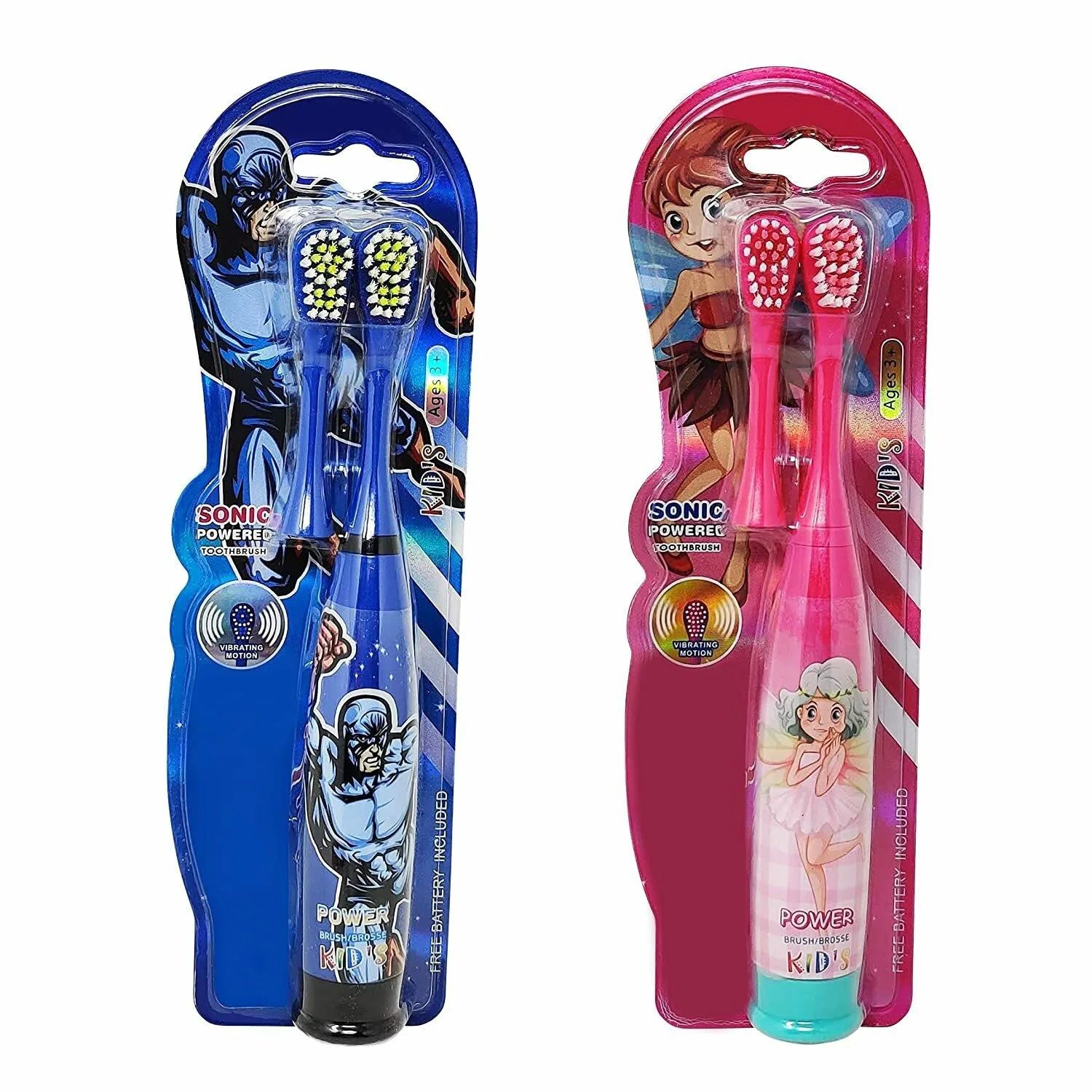 Parteet Kids Cartoon Printed Soft Electric Battery Powered Toothbrush  (Combo Electric Toothbrush 2Pc - JioMart