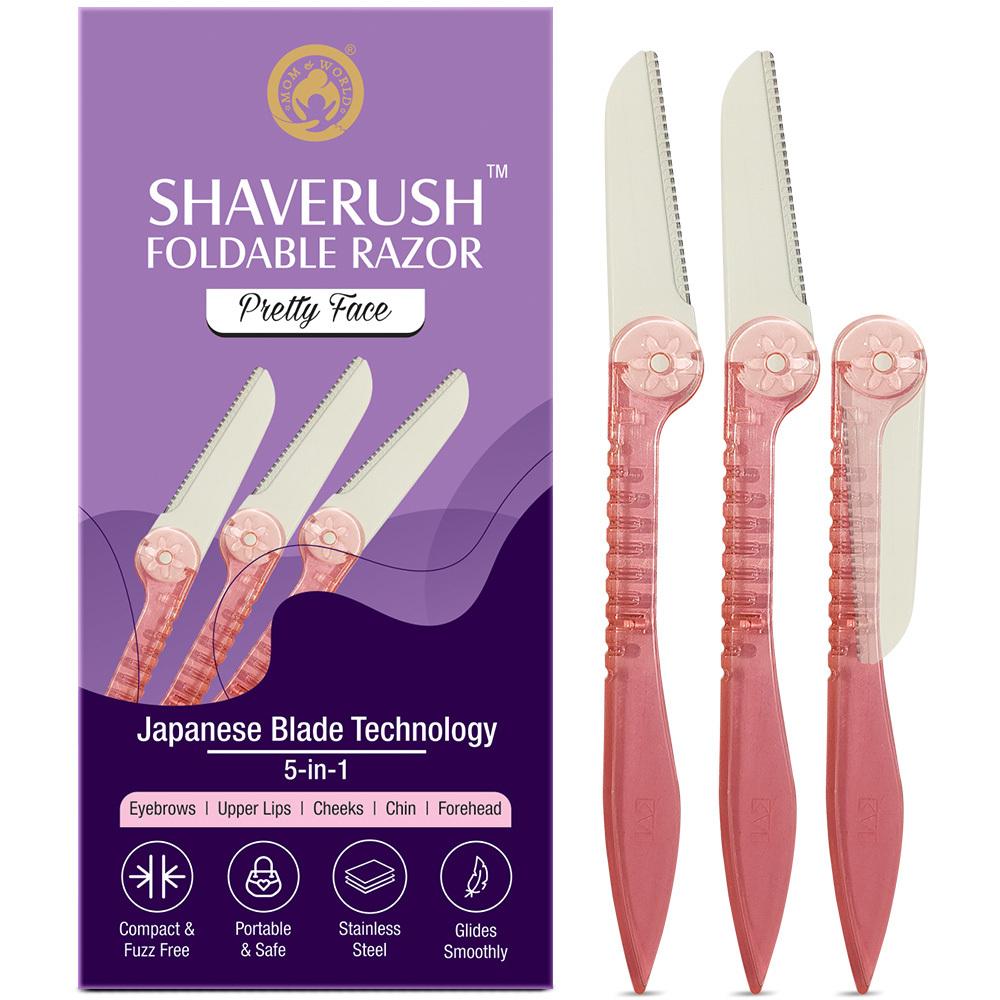 Mom & World ShaveRush Women Foldable Pretty Face Razors, For Instant Hair  Removal with Japanese Blade Technology, 5 IN 1 - Eyebrows, Upper Lip, Chin,  Forehead, Bikini Line - Pack of 3 - JioMart