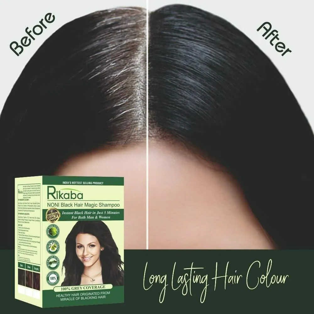 RIKABA Noni Hair Color Shampoo For Men Women (400 ML) (Pack of 1) , Black -  JioMart
