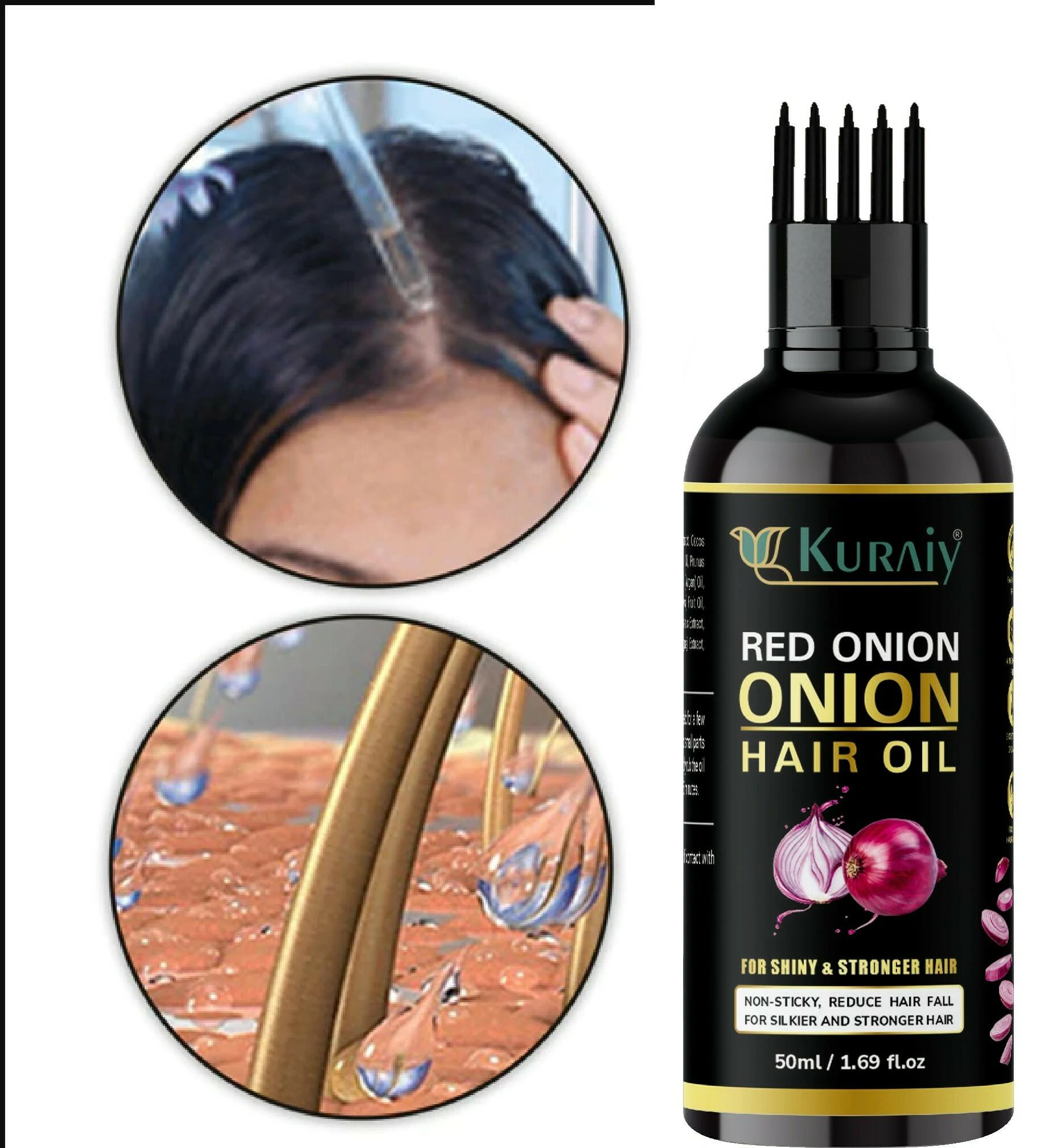 KURAIY pure ONION OIL Anti Hair Fall Treatment Hair Growth Essence Oil  Scalp Massage Moisturizing Thick Hair Nutrition Spray 50 ML - JioMart