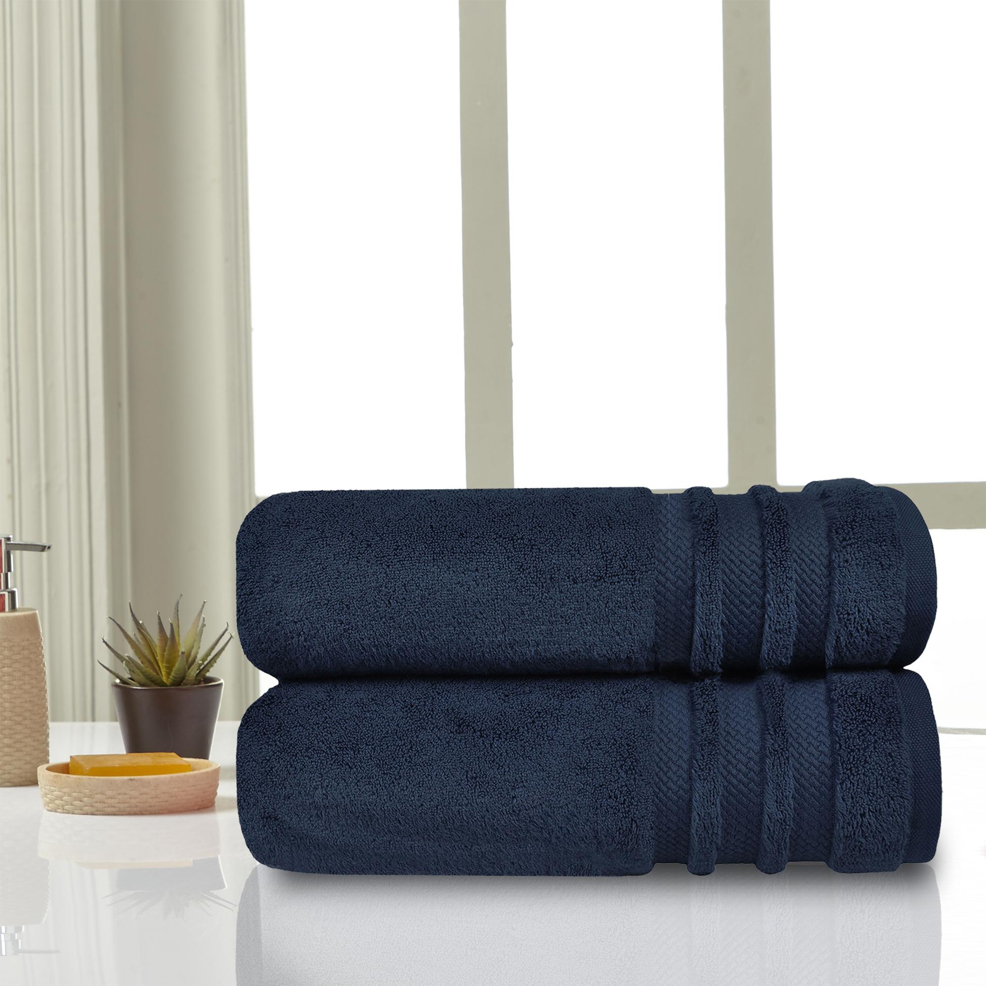2pcs Hotel Premier Collection 100% Cotton Luxury Bath Blue Towels 