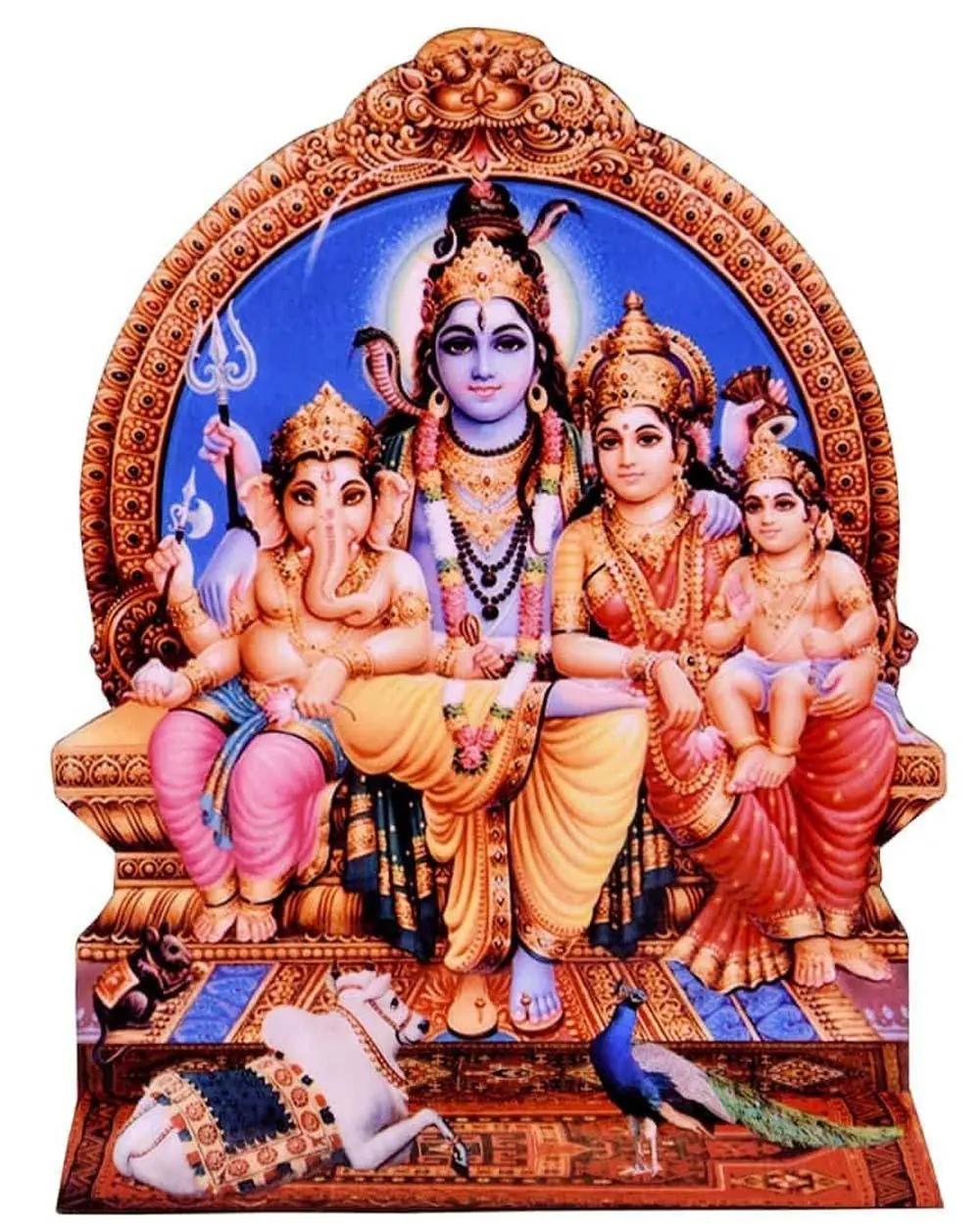 Vils Shri Lord Shiva, Parvati, Ganesh & Muruga Photo Frame Cutout ...