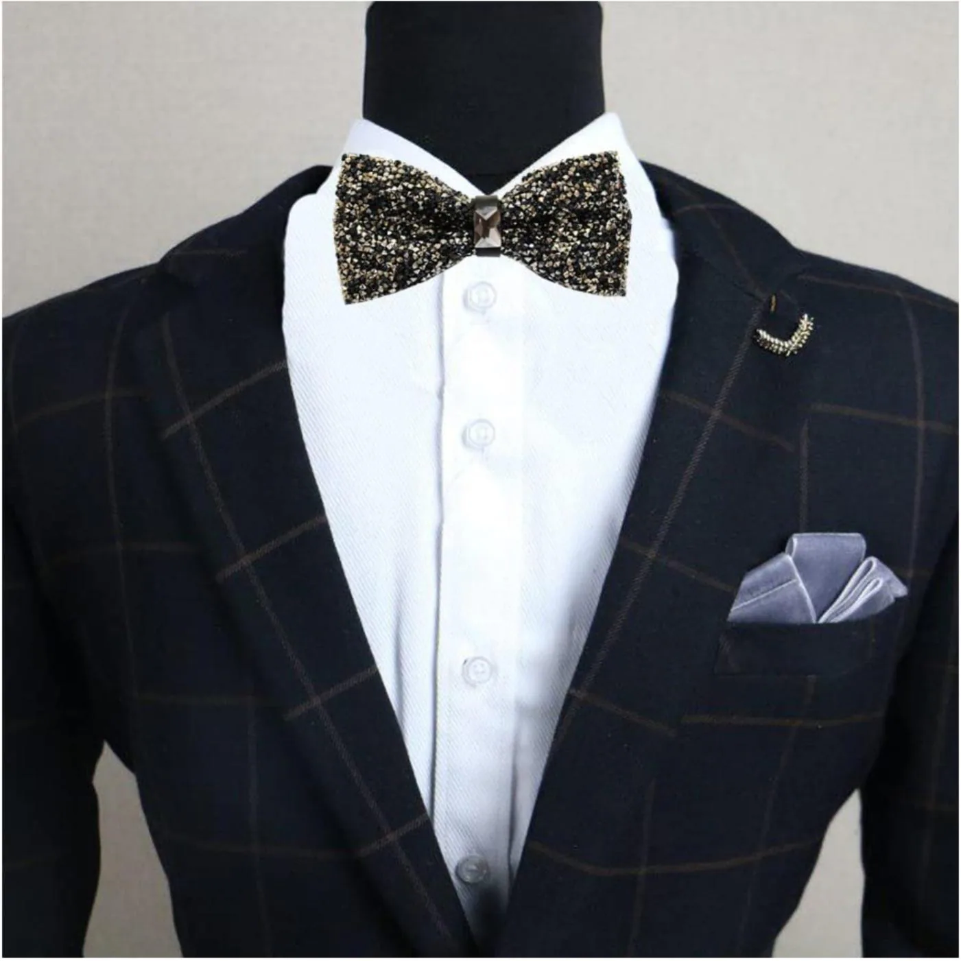 Buy Leonardi Men Black Rhinestone Bow Ties Online at Best Prices
