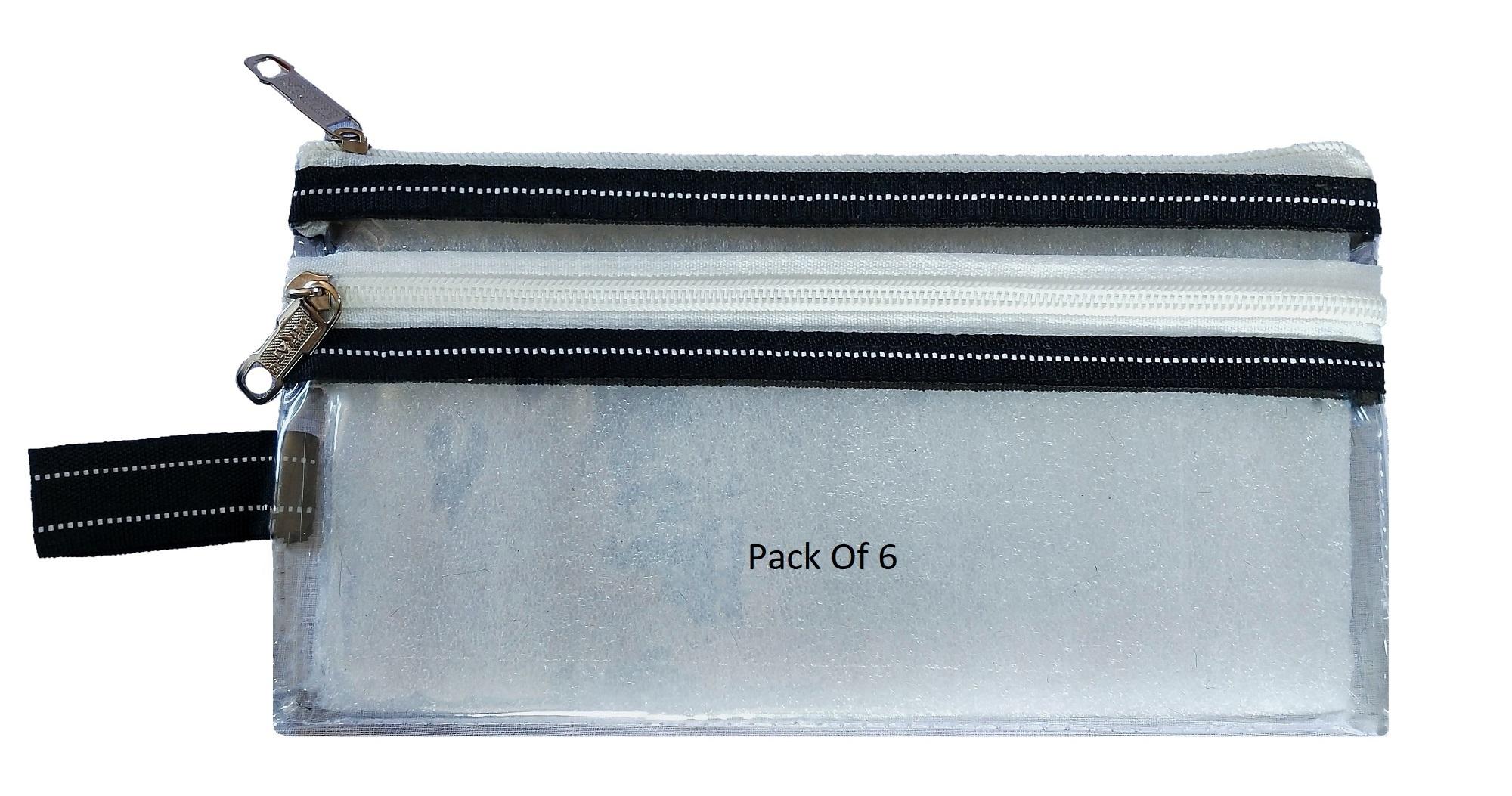 Buy Shining Zon Transparent PVC Pencil Pouch Dual Pocket Clear