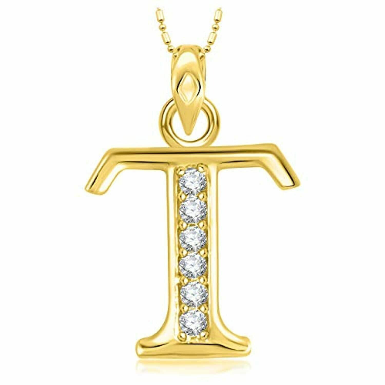 T Alphabet Gold Pendant 2025
