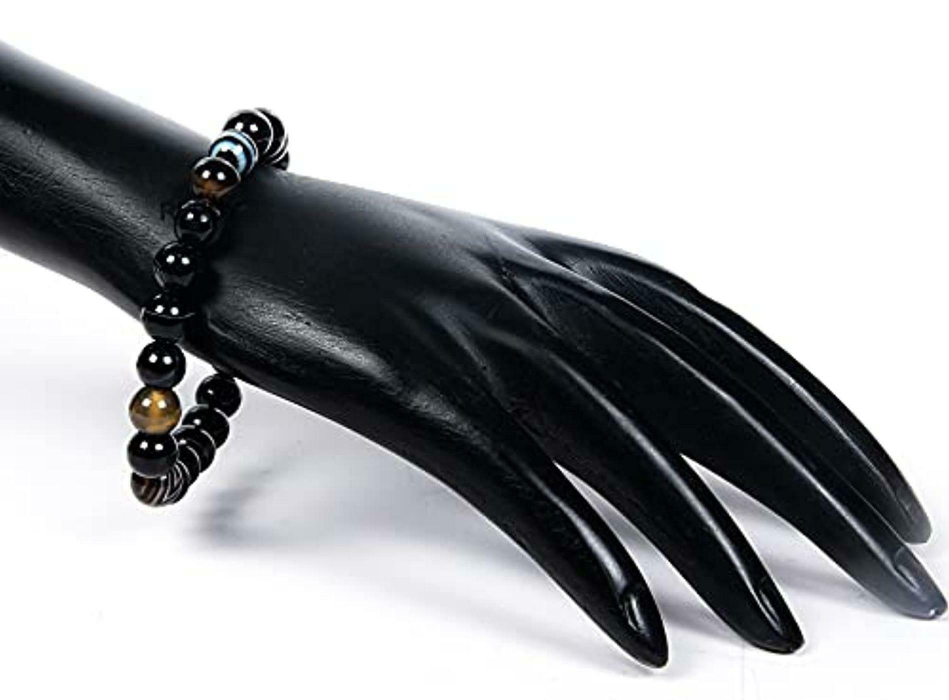Buy REBUY Black Sulemani Hakik Stone Bracelet (for Men and