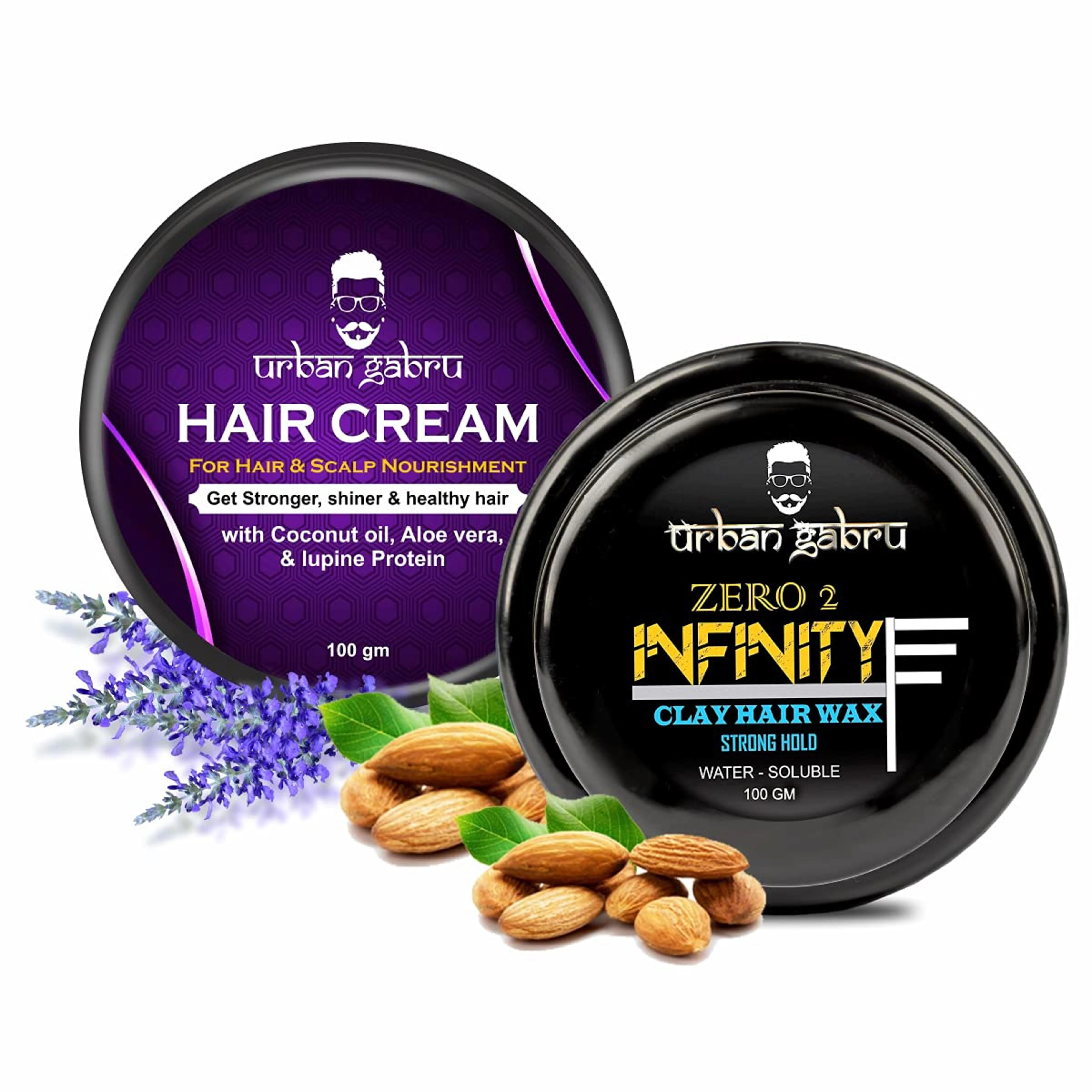 Urban Gabru Combo Hair Styling Kit - Clay Hair Wax and Hair Growth Cream  100 g (Pack of 2) - JioMart