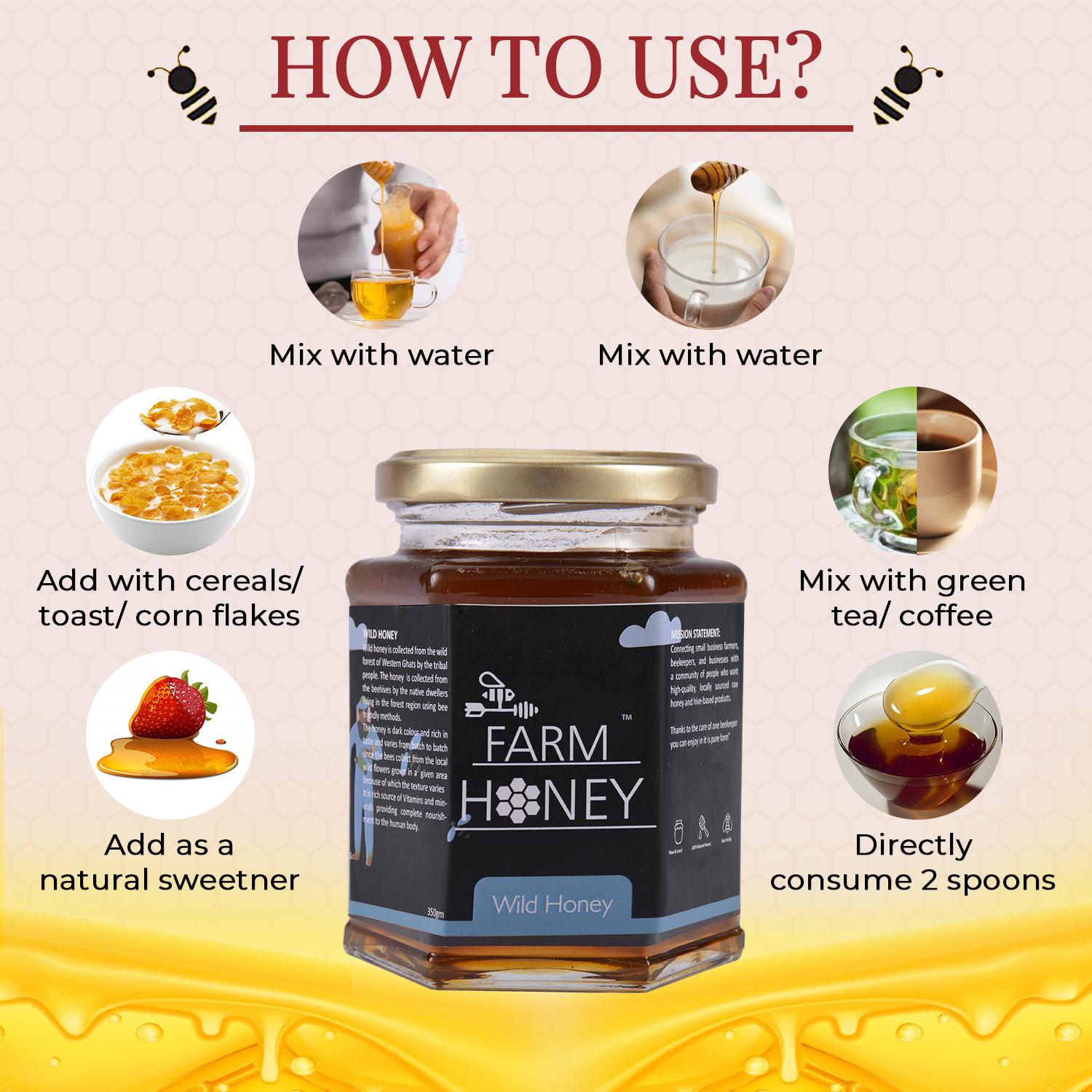 Buy Farm honey Wild Honey Unprocessed Pure Natural Honey 250gm