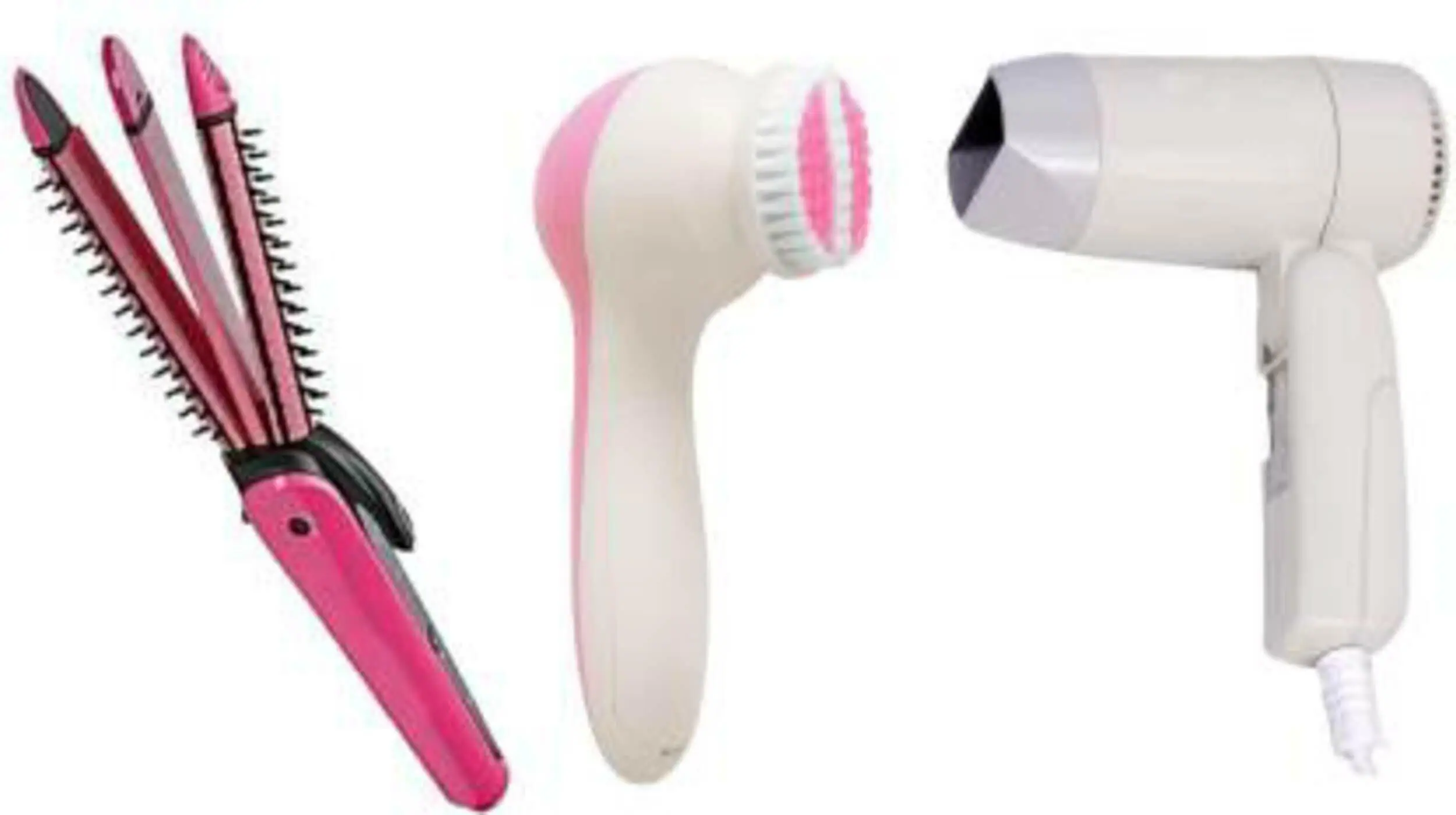 WIB Combo Pack of 3 IN 1 Hair Straightener Face Massager With Hair Dryer -  JioMart