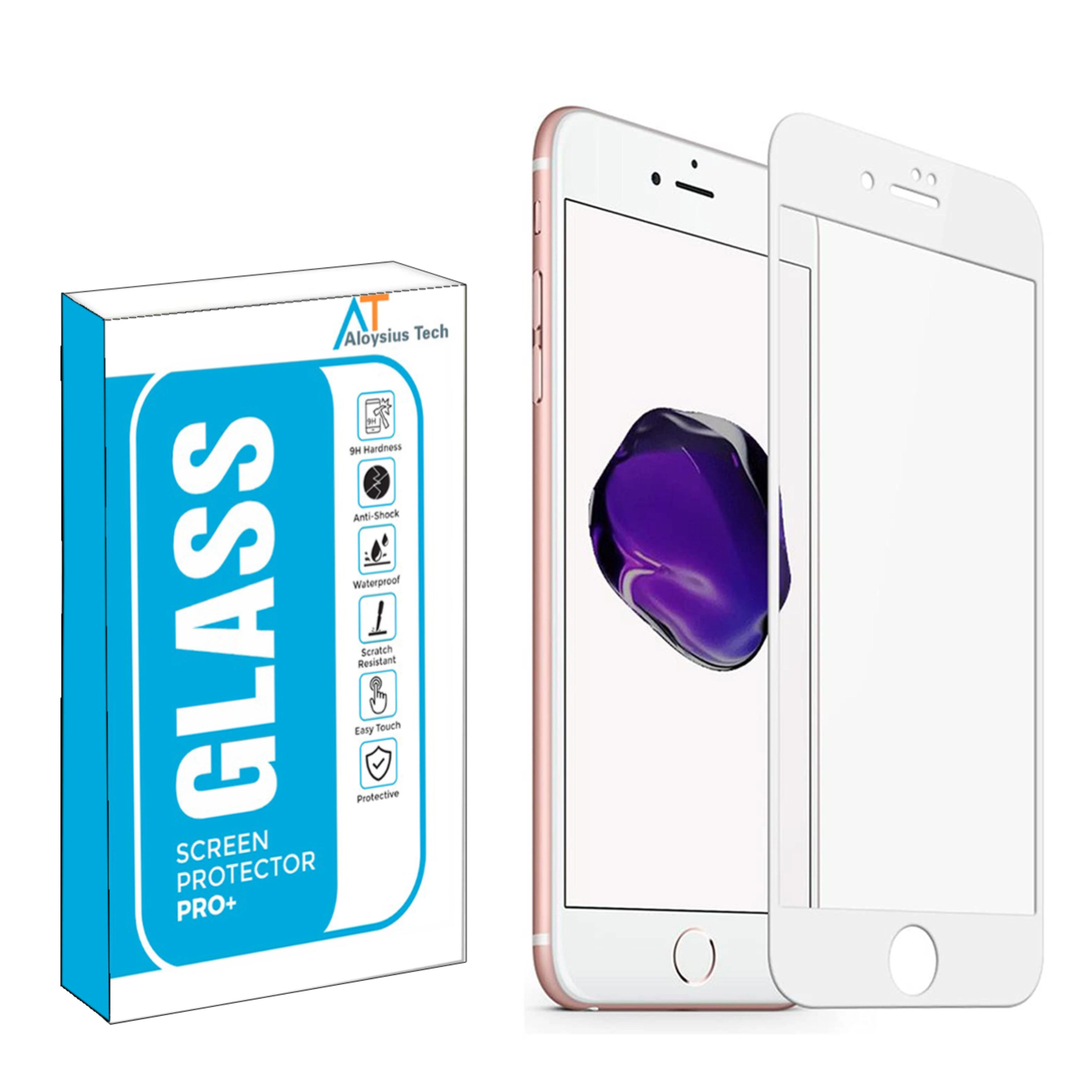 handboeien oorlog Het apparaat Tempered Glass Screen Protector for iPhone 7 Plus / 8 Plus Edge to Edge  Coverage (White Color) - JioMart