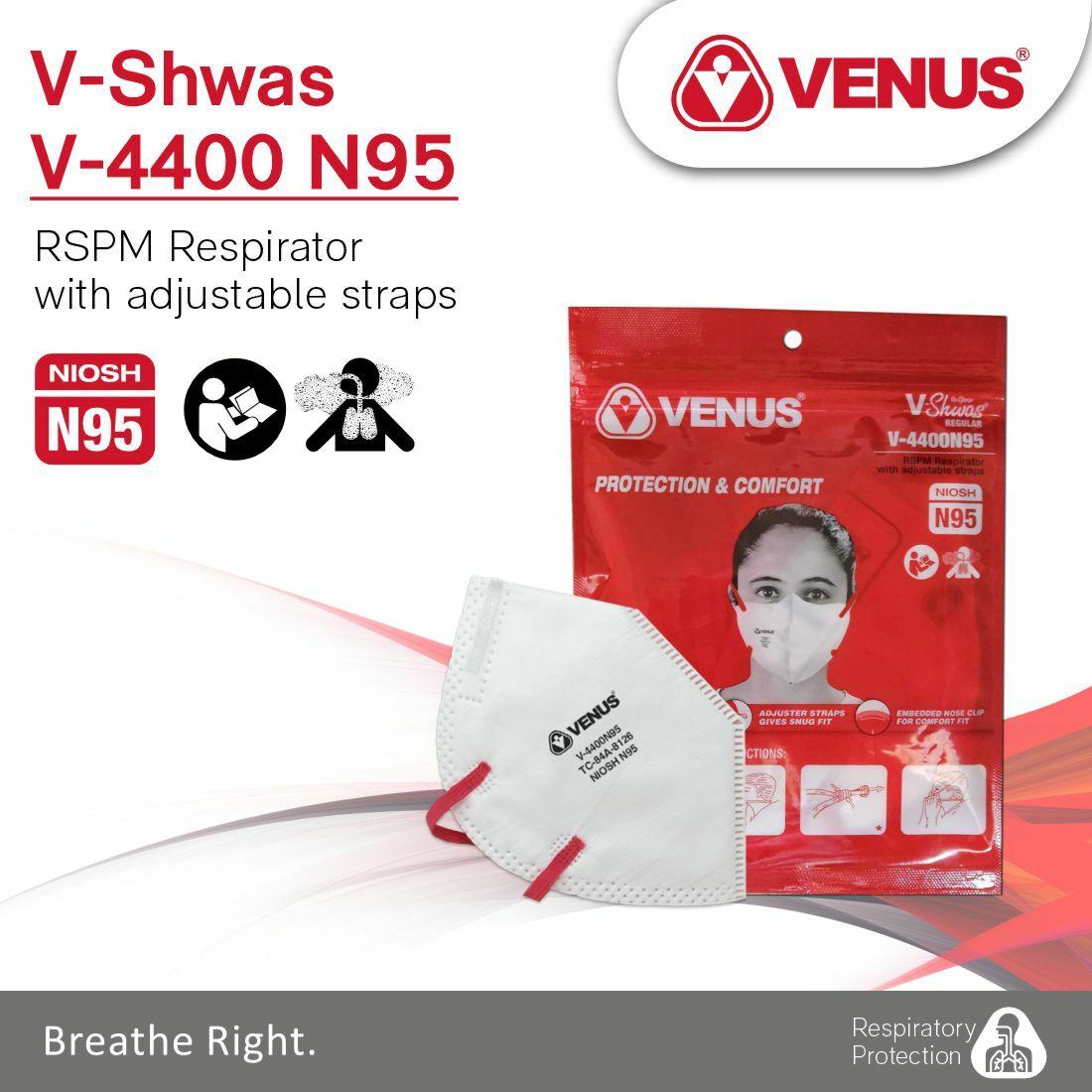 Buy VENUS V-4400 N95 Mask, NIOSH Certified N95 Medical mask