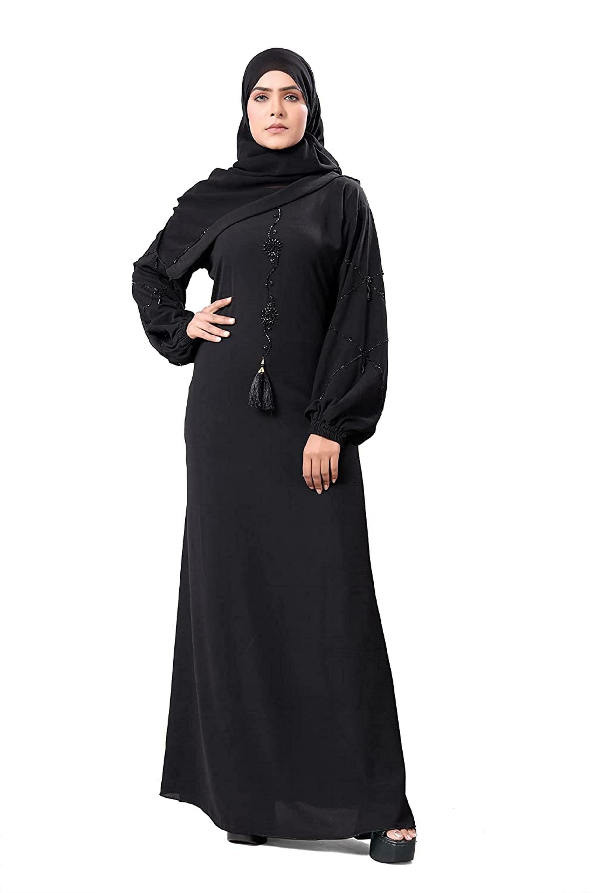 Buy KHADIJA FASHION Women Black Abaya with Hijab (XL) Online at