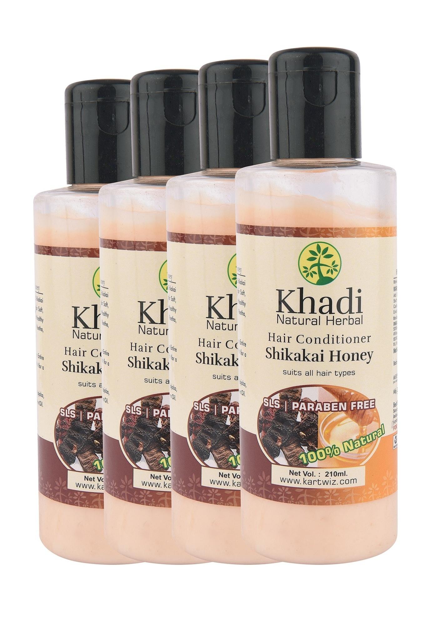 KHADI HERBAL Conditioner with Shikakai & Honey For Hair Growth, Hairfall &  Nourishment | No Parabens & Sulphate-Pack of 4 - JioMart