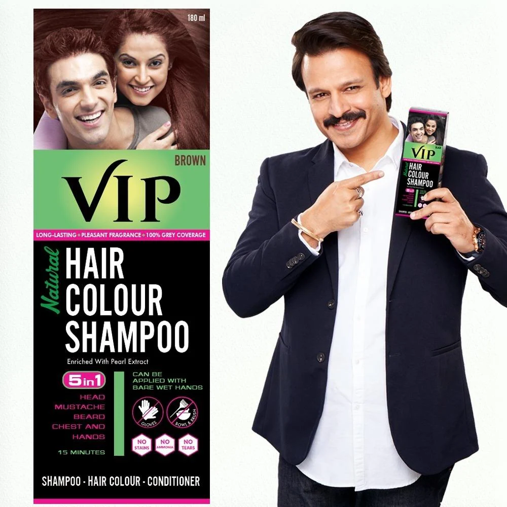 VIP HAIR COLOUR SHAMPOO - 180 ml Brown - Instant and Long Lasting Natural Hair  Colour & Conditioner - JioMart