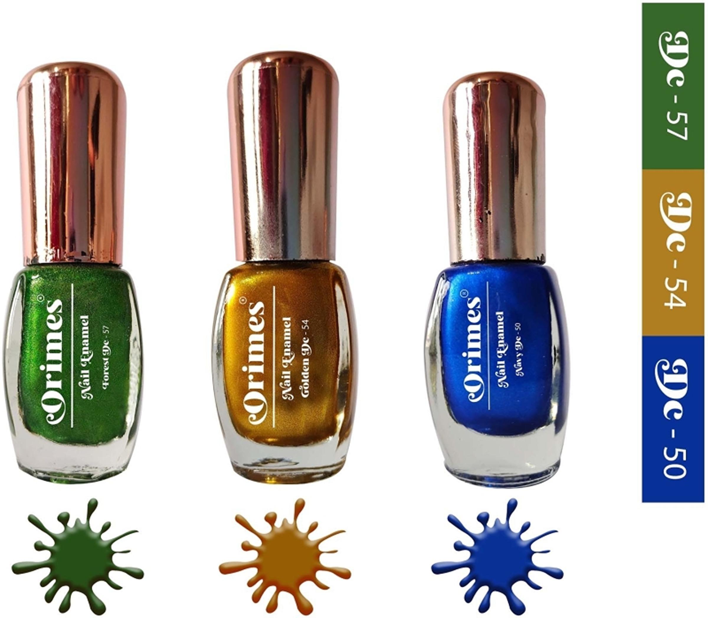 Orimes New Glittery Nail Paint Colors For Office Nails Forest, Golden,Navy  Forest, Golden,Navy (Pack of 3) - JioMart