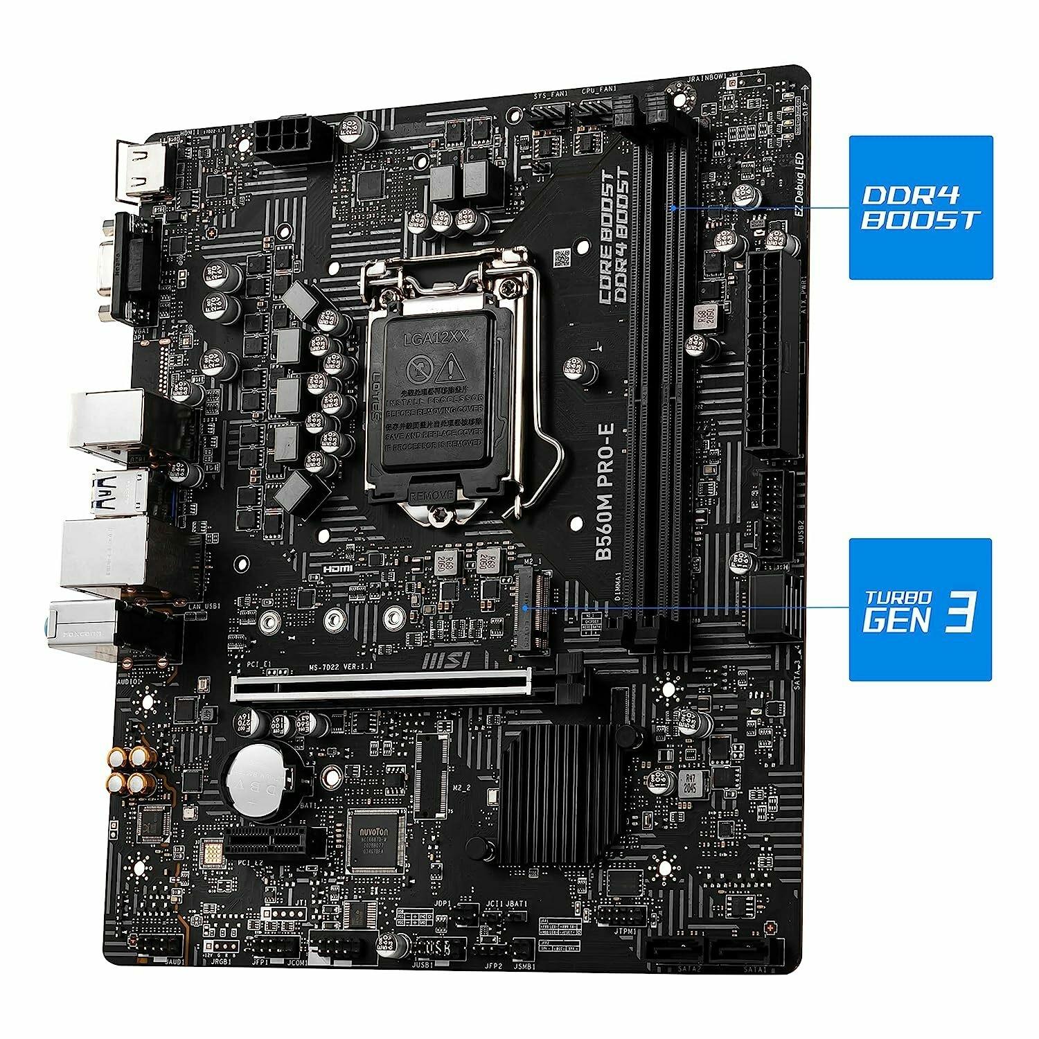Buy MSI B560M PRO-E Motherboard, Micro-ATX, Supports Intel Core