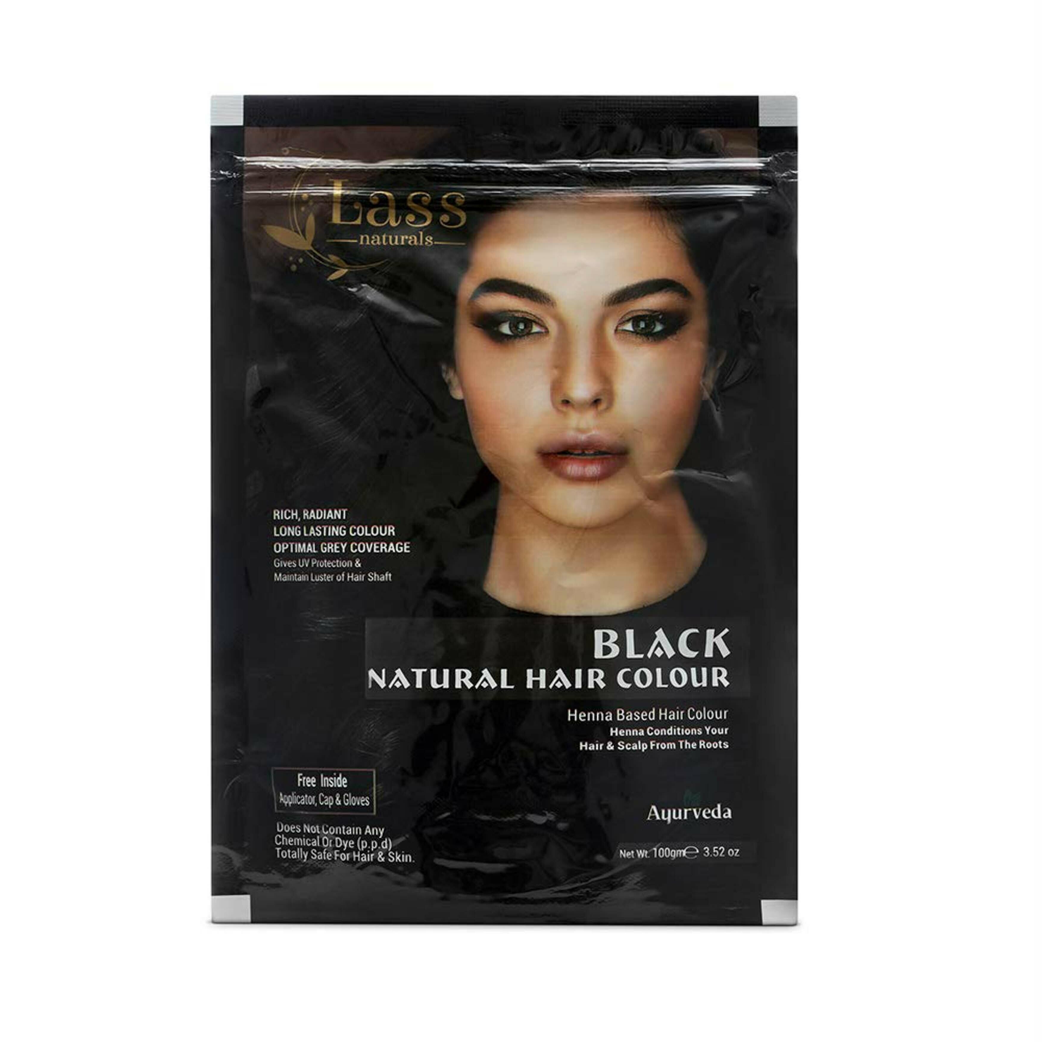 Lass Naturals Hair Colour (Black) Natural Henna Powder with Hair  Nourishment and Deep Conditioning Properties, 100g Hair Care - JioMart
