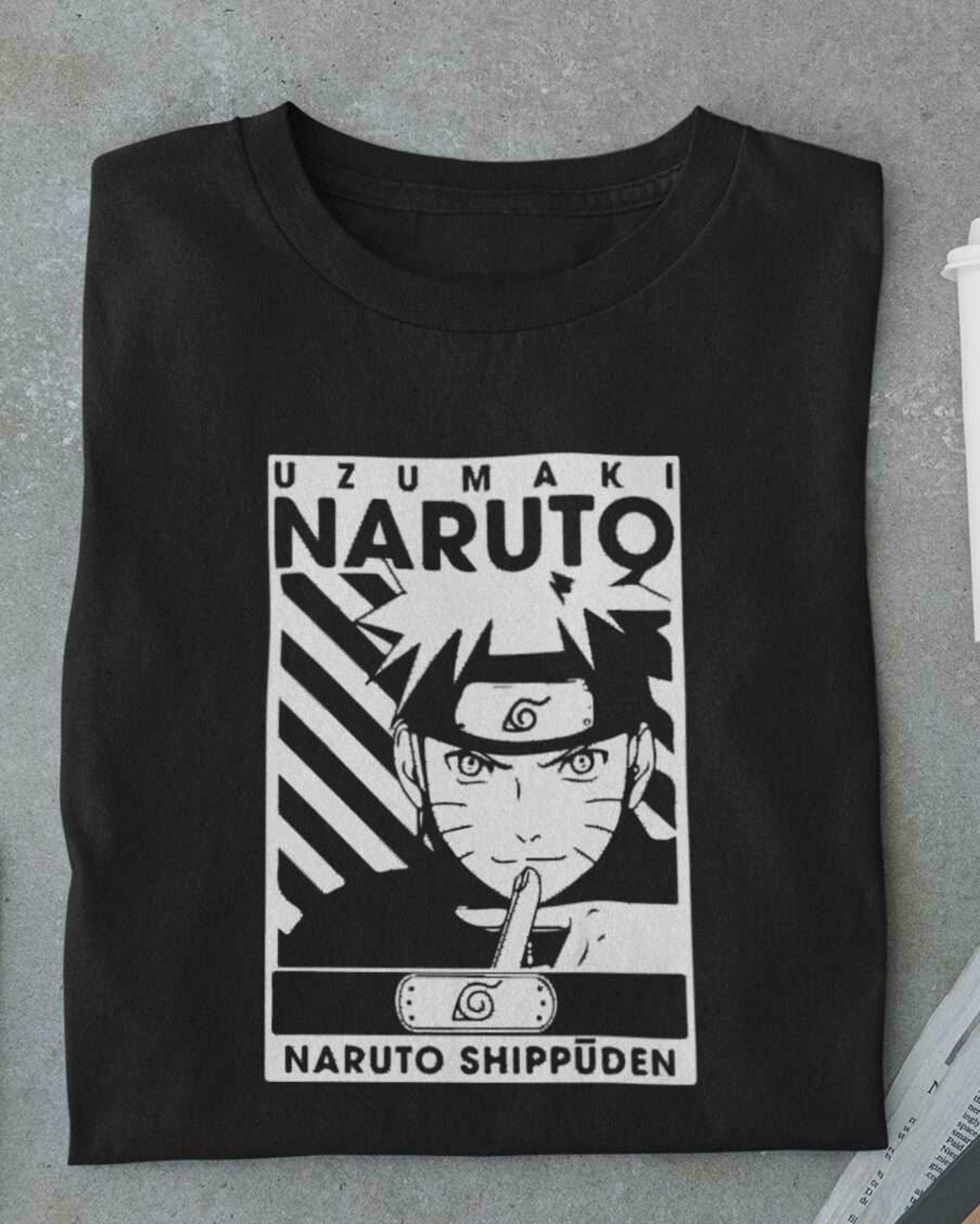 naruto black and white shirt