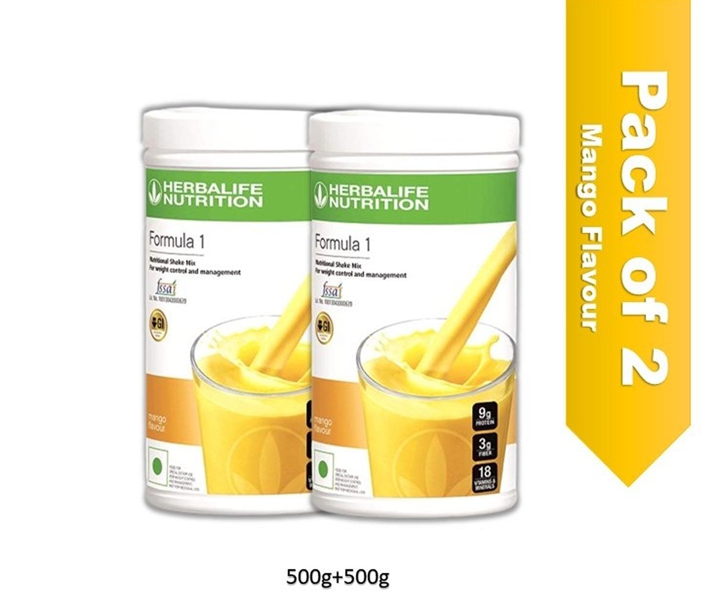 Buy Herbalife nutrition Formula 1 Mango x 500g x 2 Shake Online at