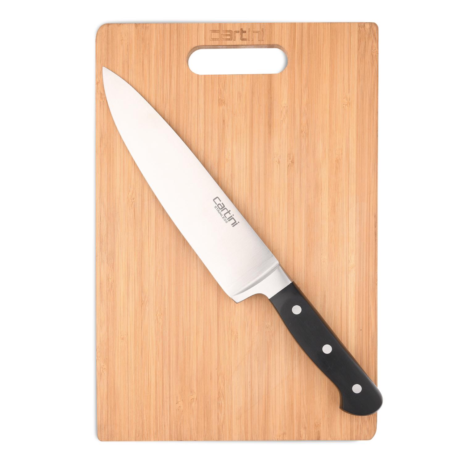 Godrej Cartini Bamboo Chopping Board and Stainless Steel ...