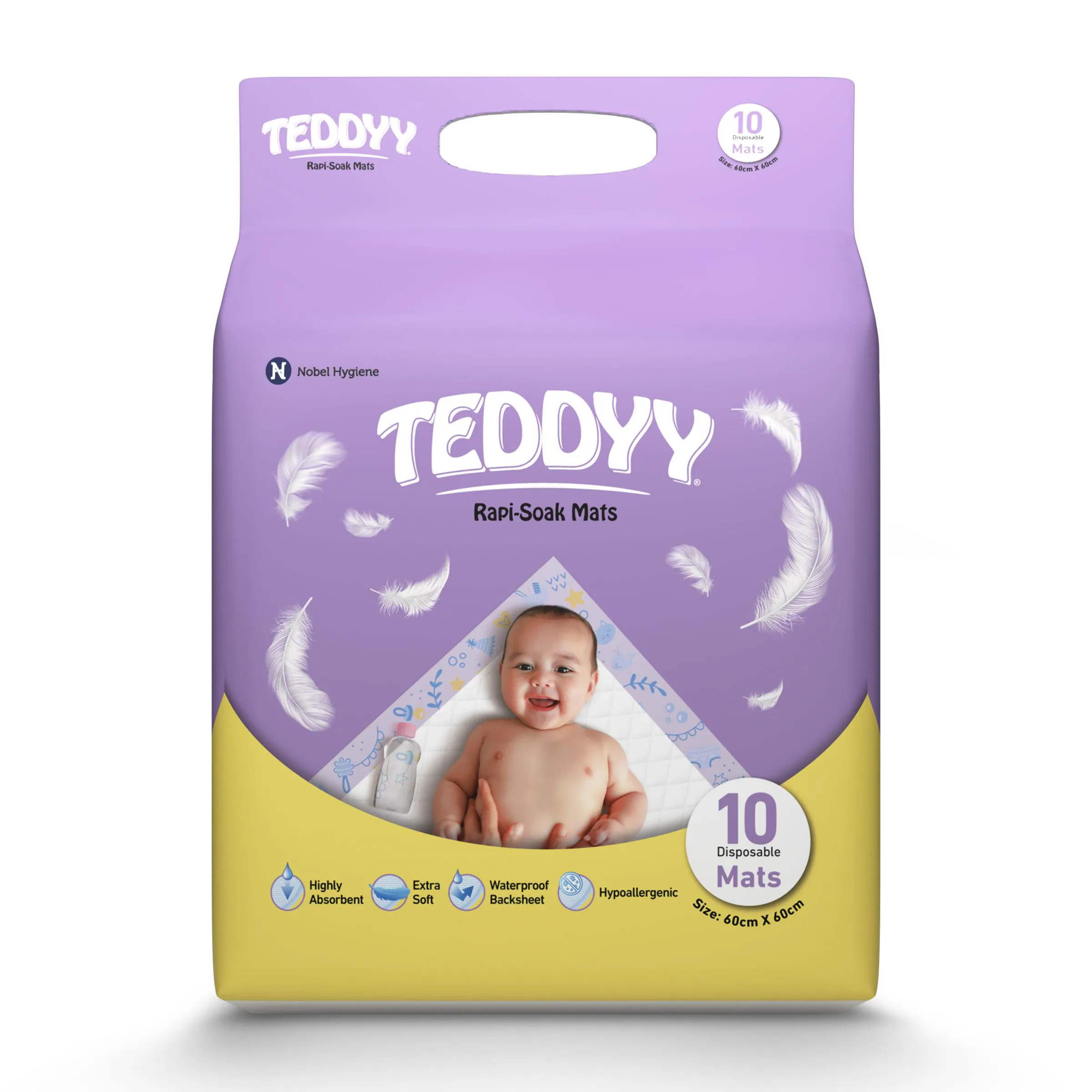 Buy TEDDYY Baby Disposable Rapi-Soak Mats Size - 60 X 60 Cm