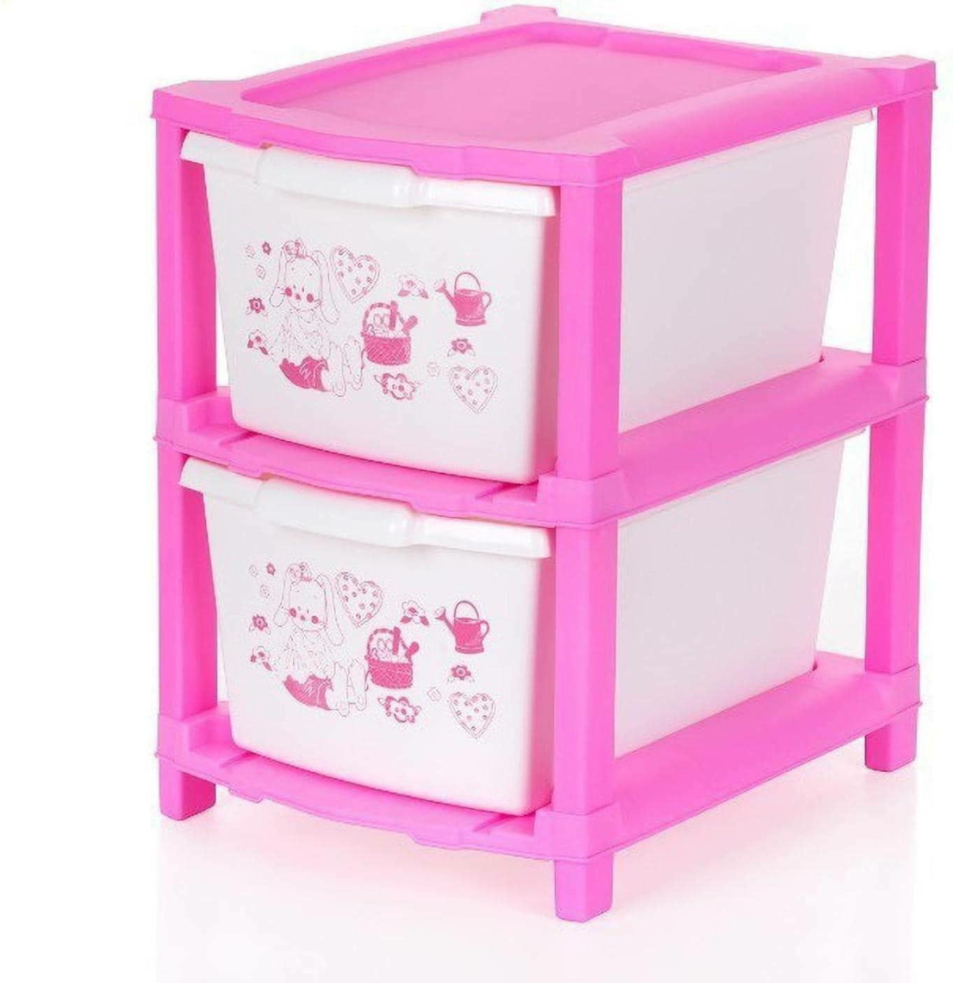 Buy Track India 2 Layer Baby Pink Drawer Plastic Modular Basket