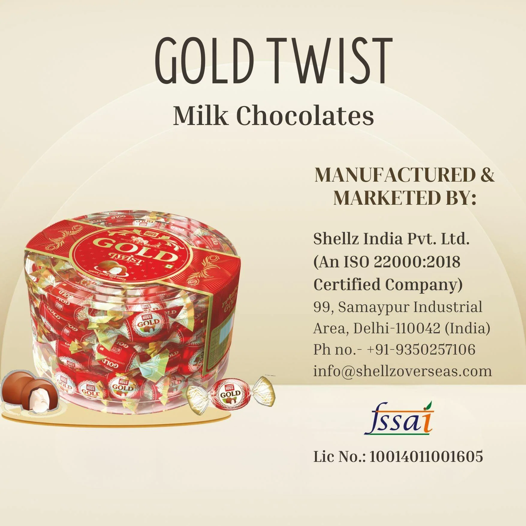 Buy Hugs Gold Twist Milk Chocolate | Chocolate Gift Hamper (36 pcs