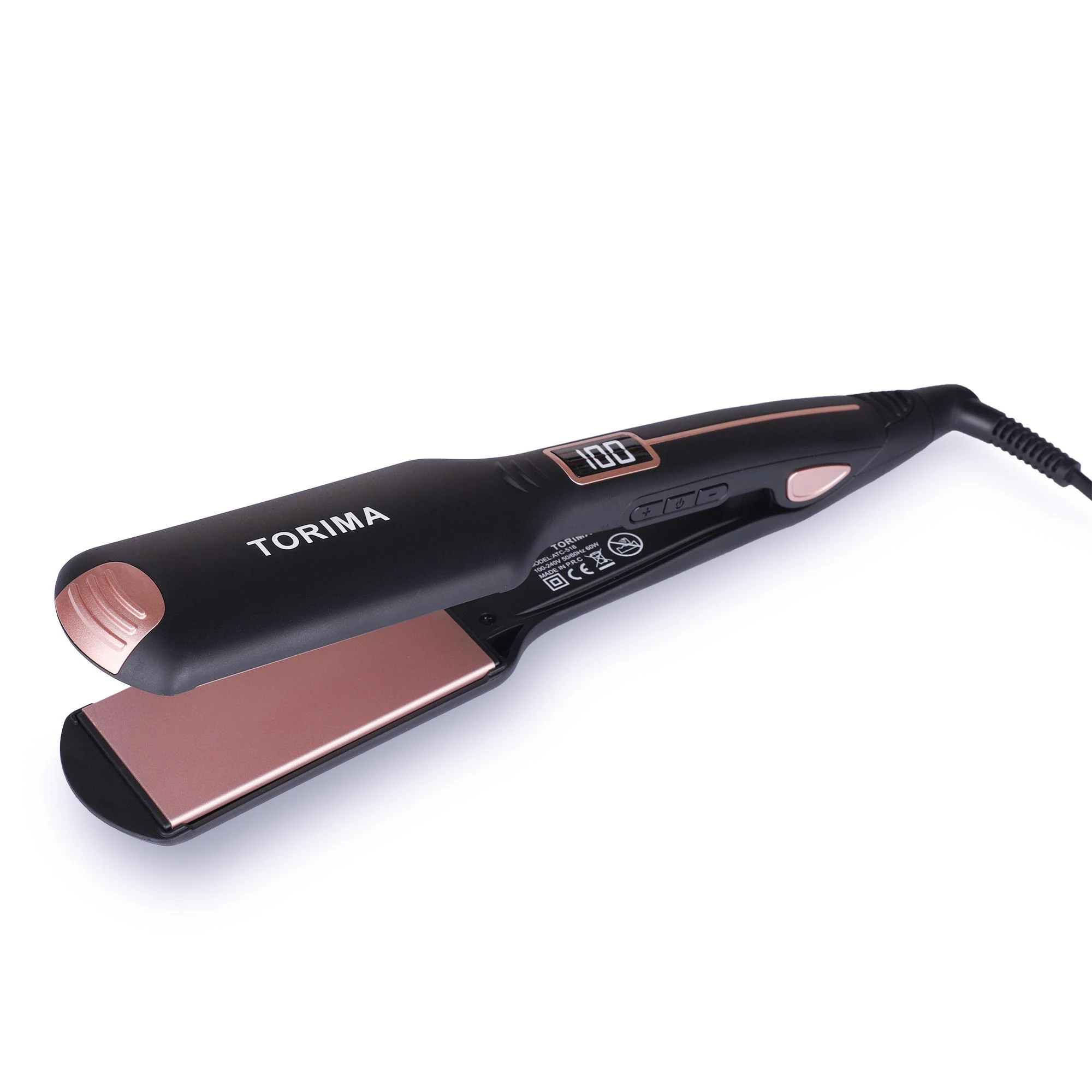Torima ATC518 Kerashine Hair Straightener with Wide Plates, Temperature  control with 13 different settings, Digital Led Display, Fast Heat up  Technology and Ceramic Plates (Black and Rose Gold) - JioMart