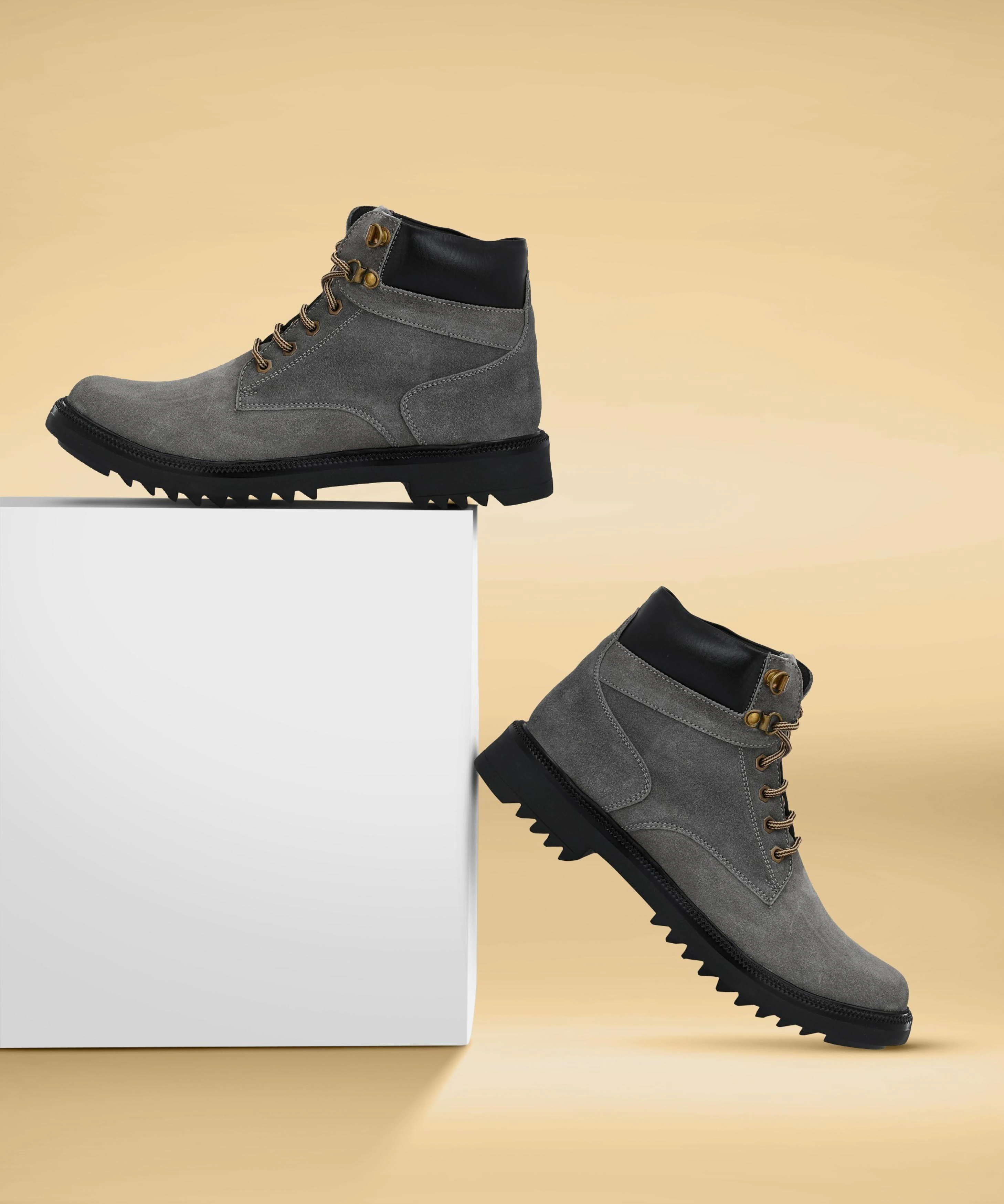 Buy 2N2 Grey Genuine Leather Men Boots UK 8 Online at Best Prices