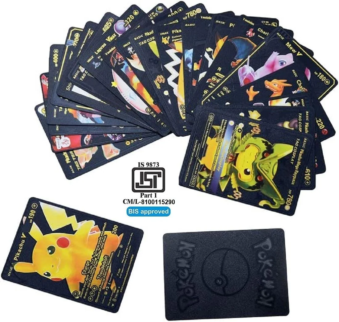 Buy MOONZA Pokemon Playing 55 Gold, 55 Silver & 55 Black Cards All